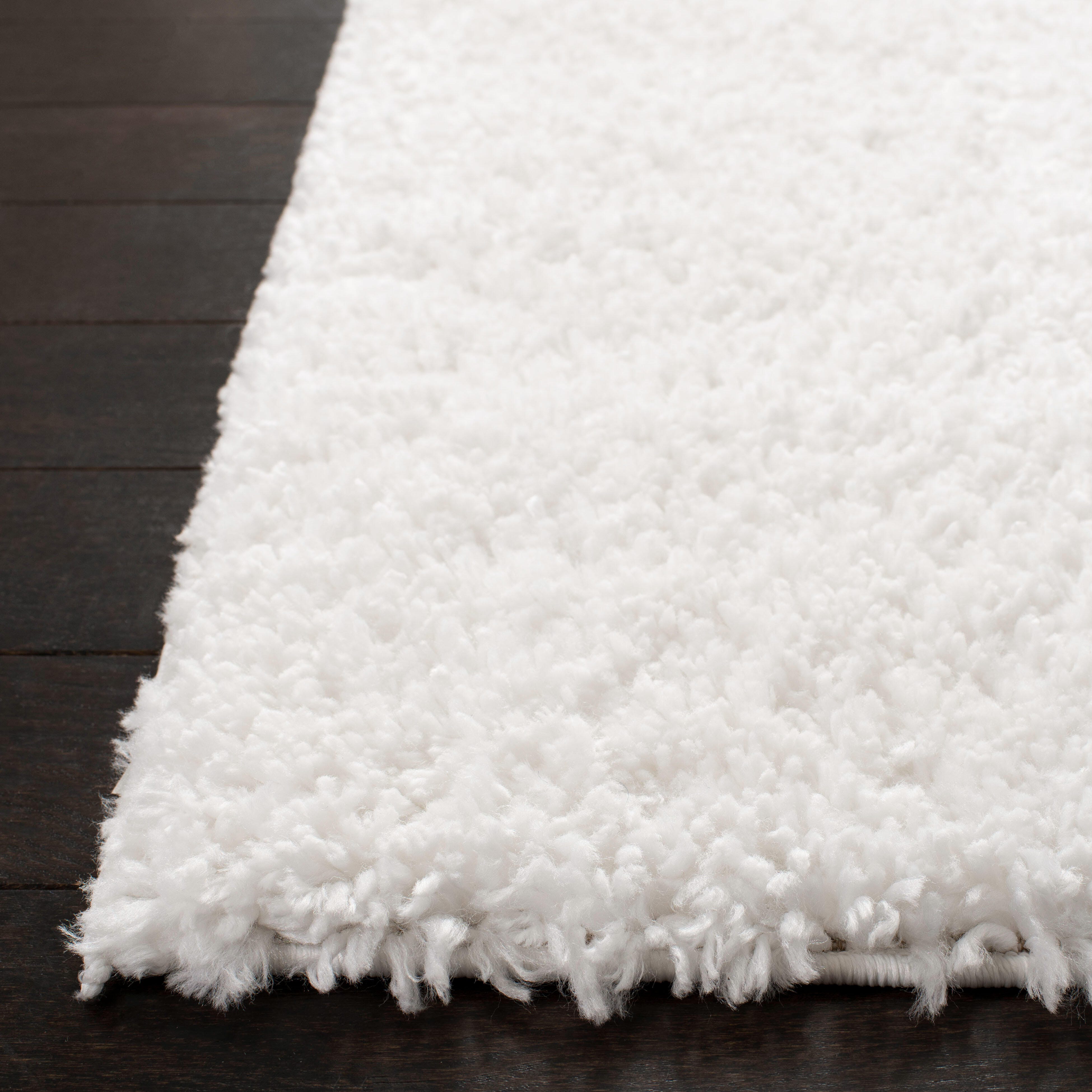 August Shag 5'3" x 7'6" Area Rug, White, large