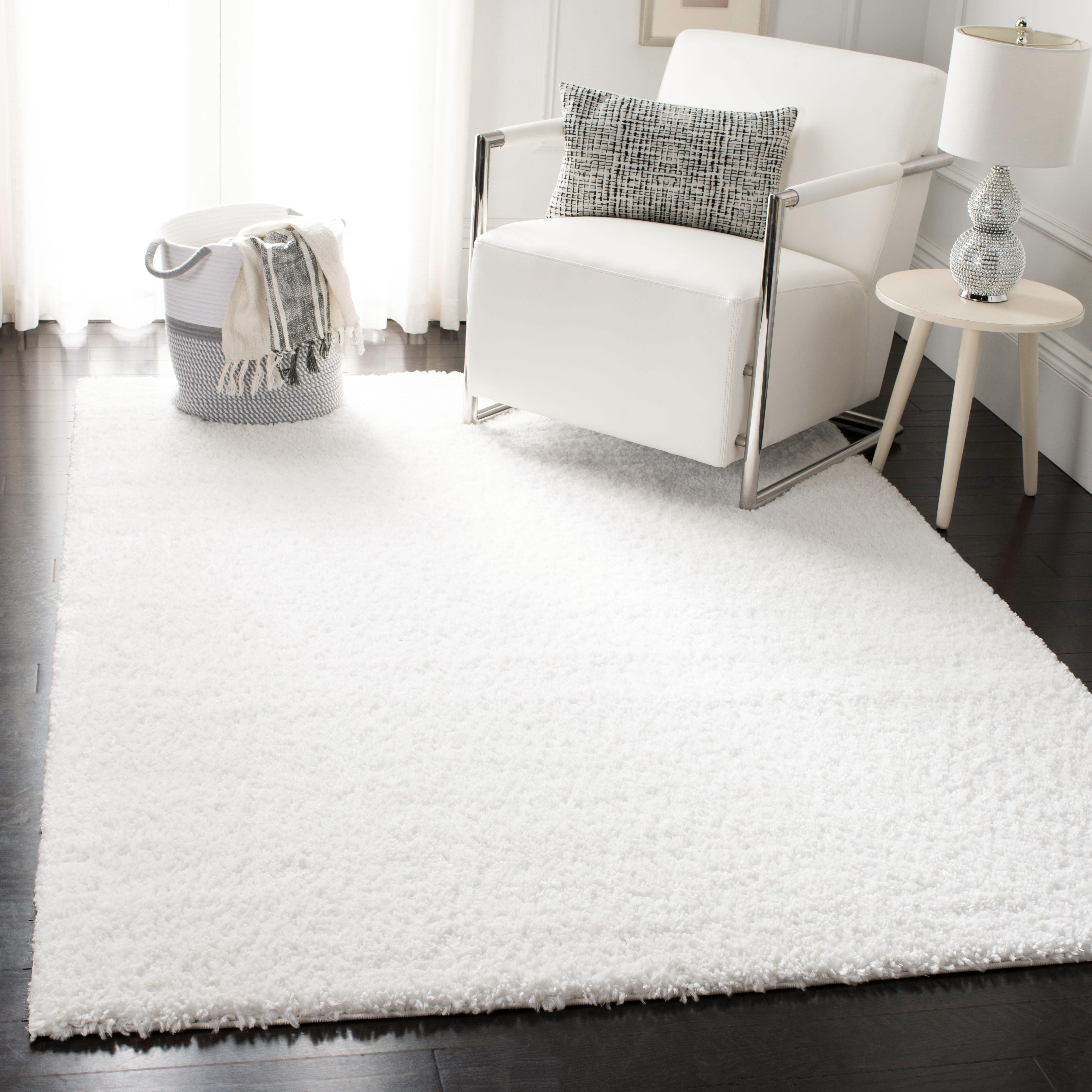 August Shag 5'3" x 7'6" Area Rug, White, large
