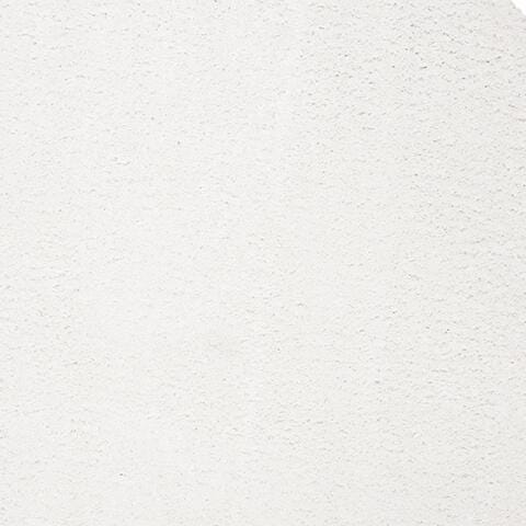 August Shag 5'3" x 5'3" Round Area Rug, White, large