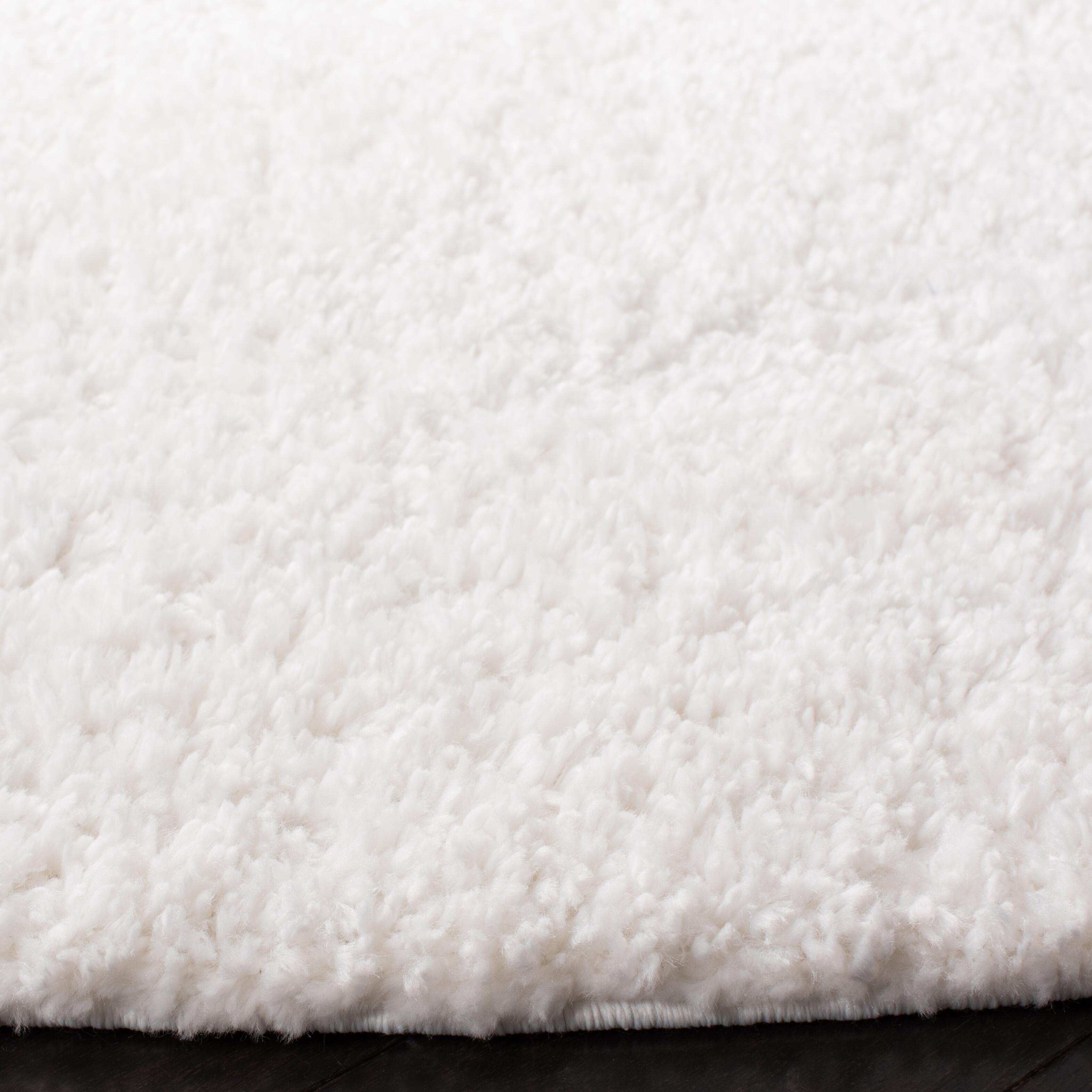 August Shag 5'3" x 5'3" Round Area Rug, White, large
