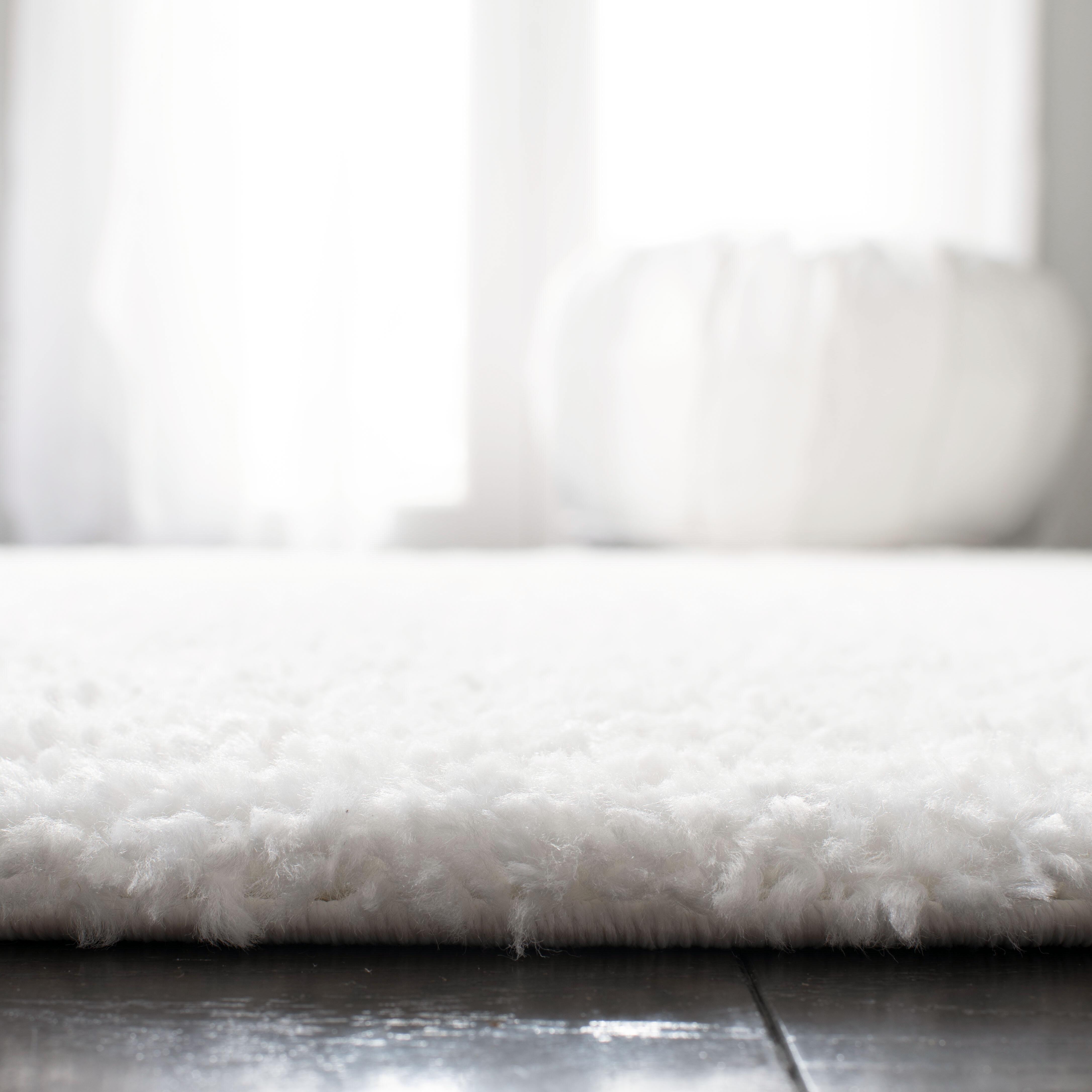 August Shag 6' x 9' Area Rug, White, large