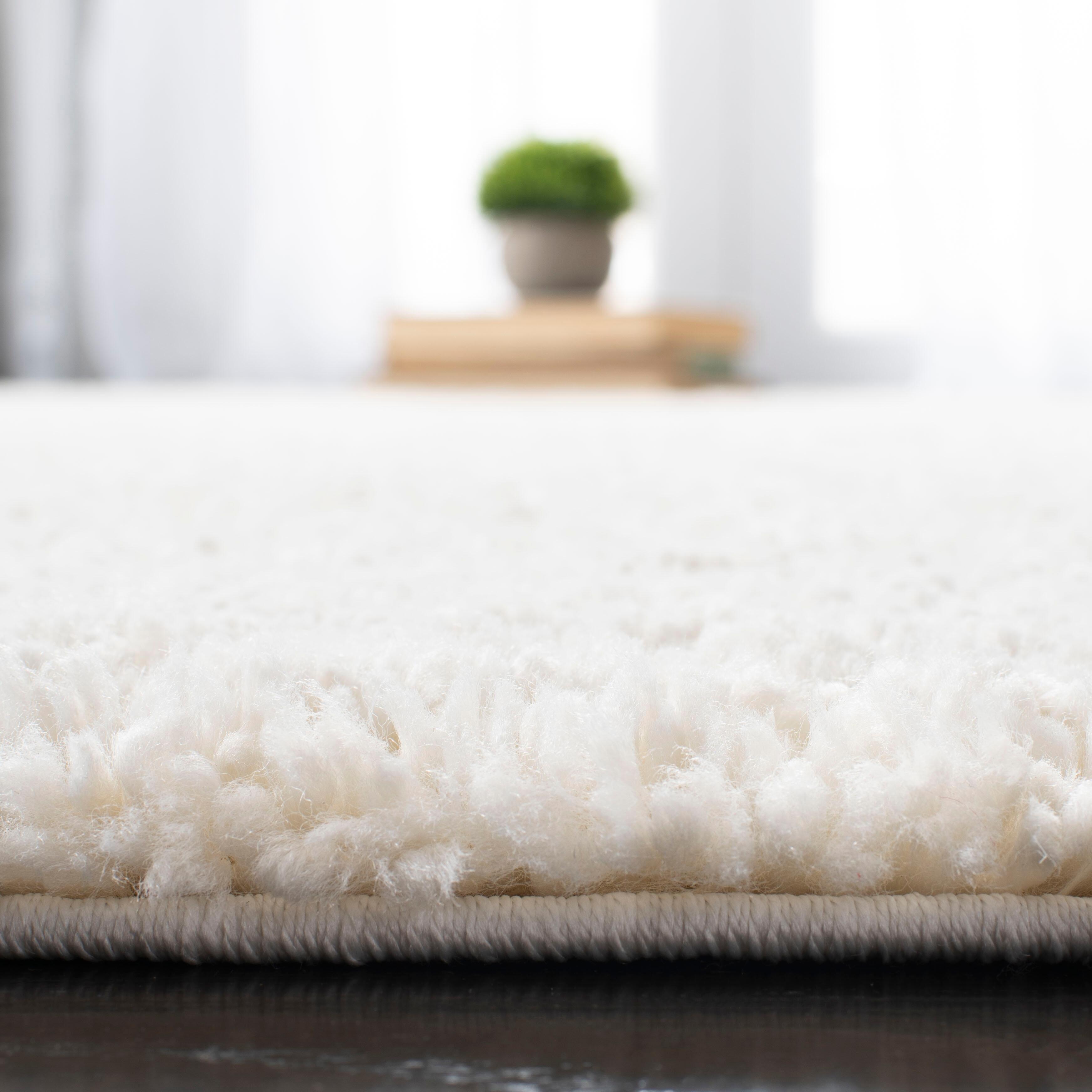 August Shag 4' x 6' Runner Rug, Ivory, large