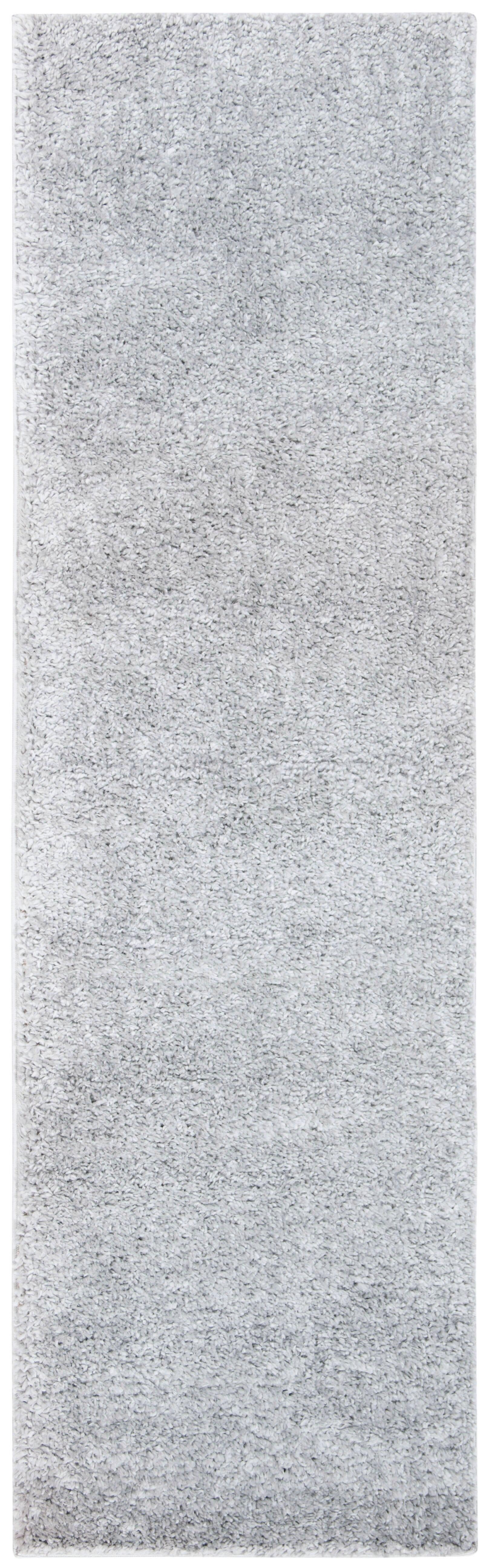August Shag 2'3" x 10' Runner Rug, Silver, large
