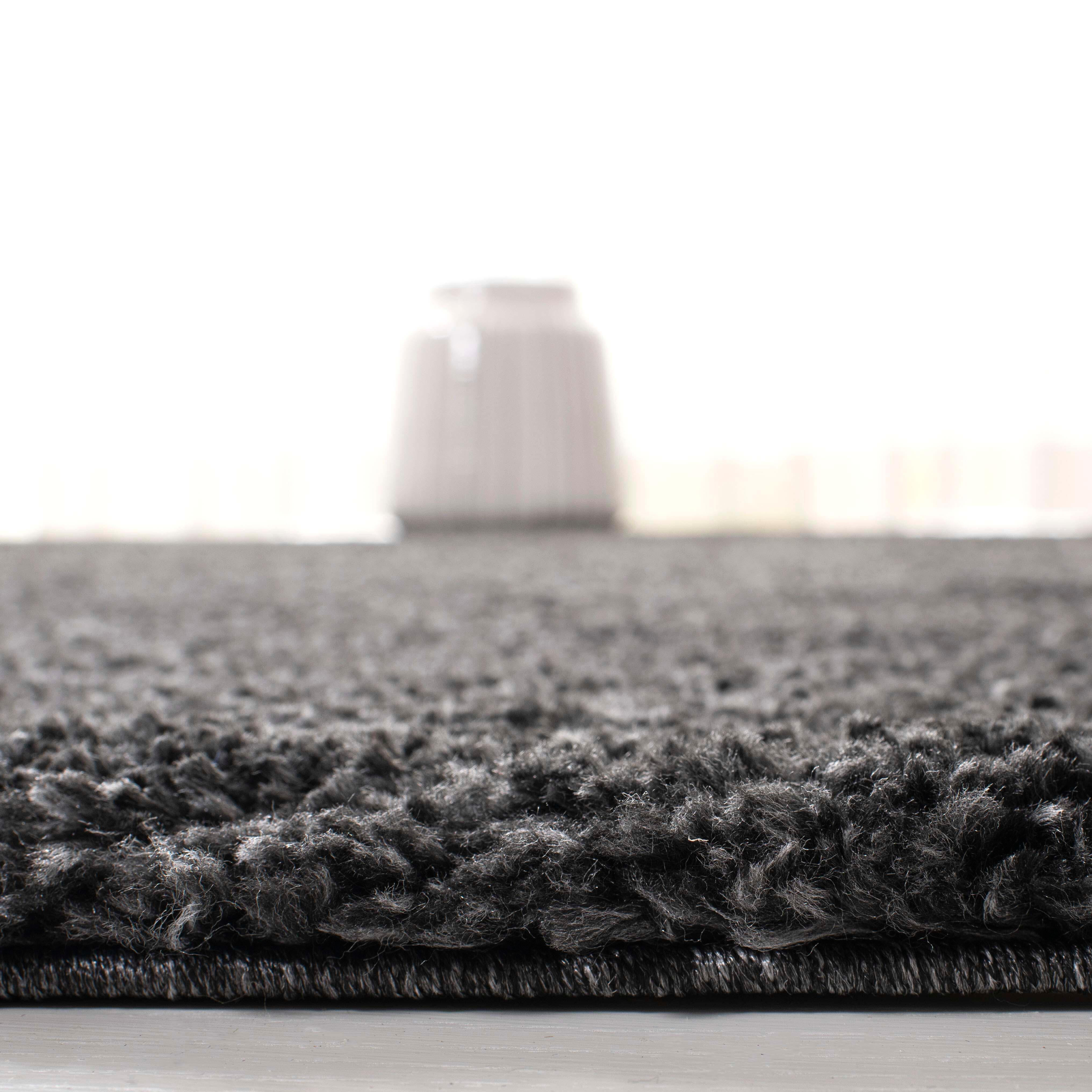 August Shag 5'3" x 7'6" Area Rug, Charcoal, large