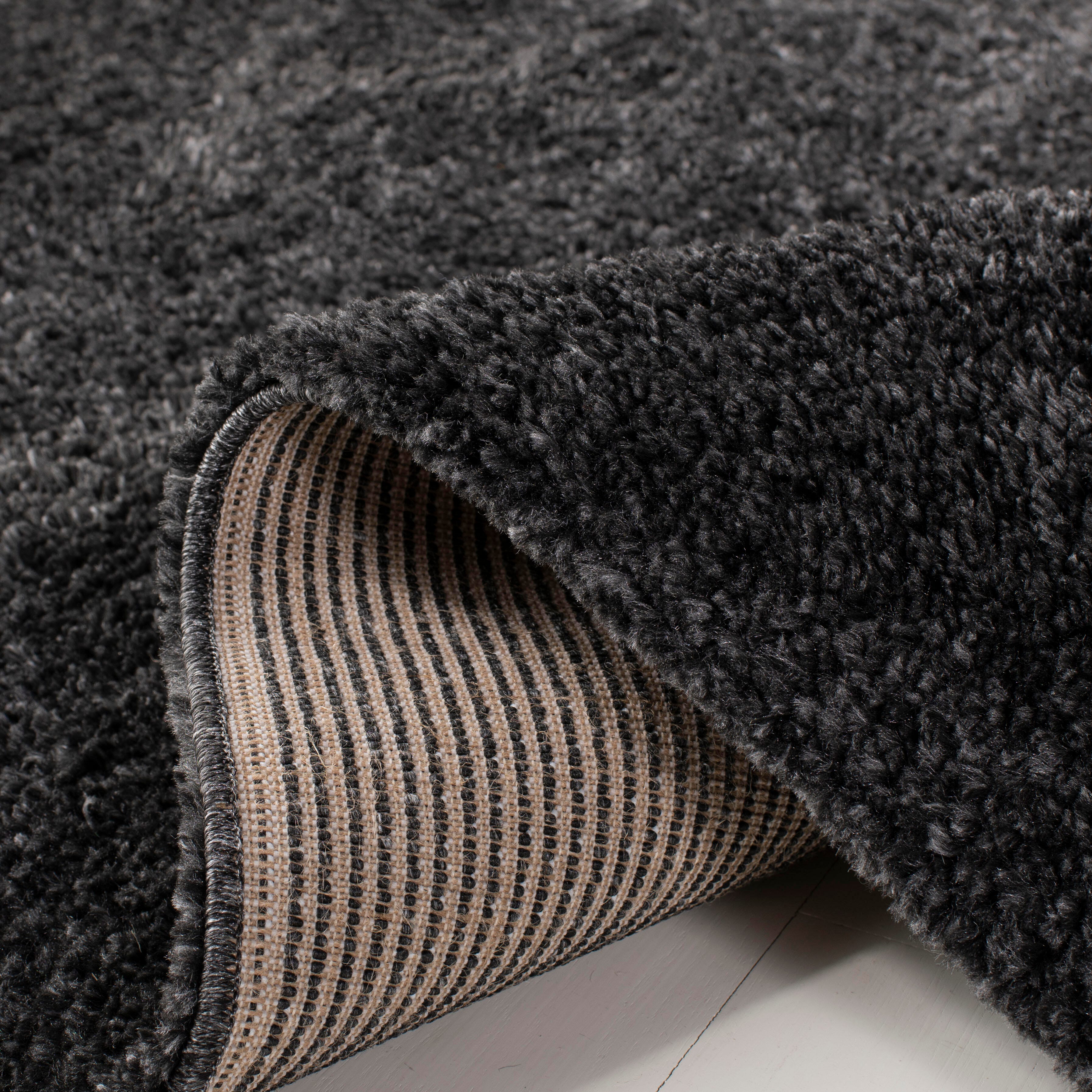 August Shag 5'3" x 7'6" Area Rug, Charcoal, large