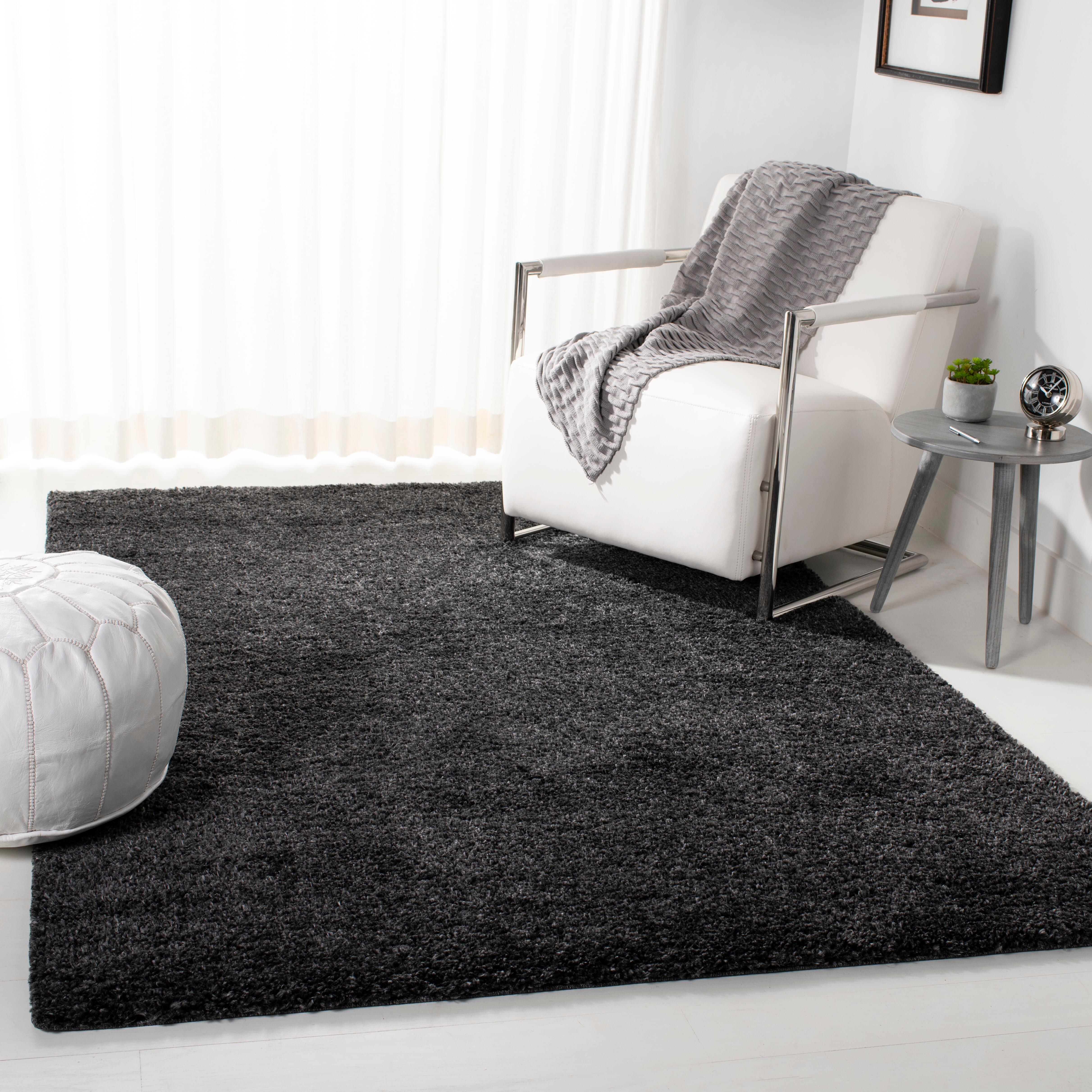 August Shag 5'3" x 7'6" Area Rug, Charcoal, large