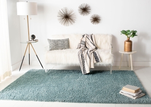August Shag 4' x 6' Runner Rug, Aqua, rollover