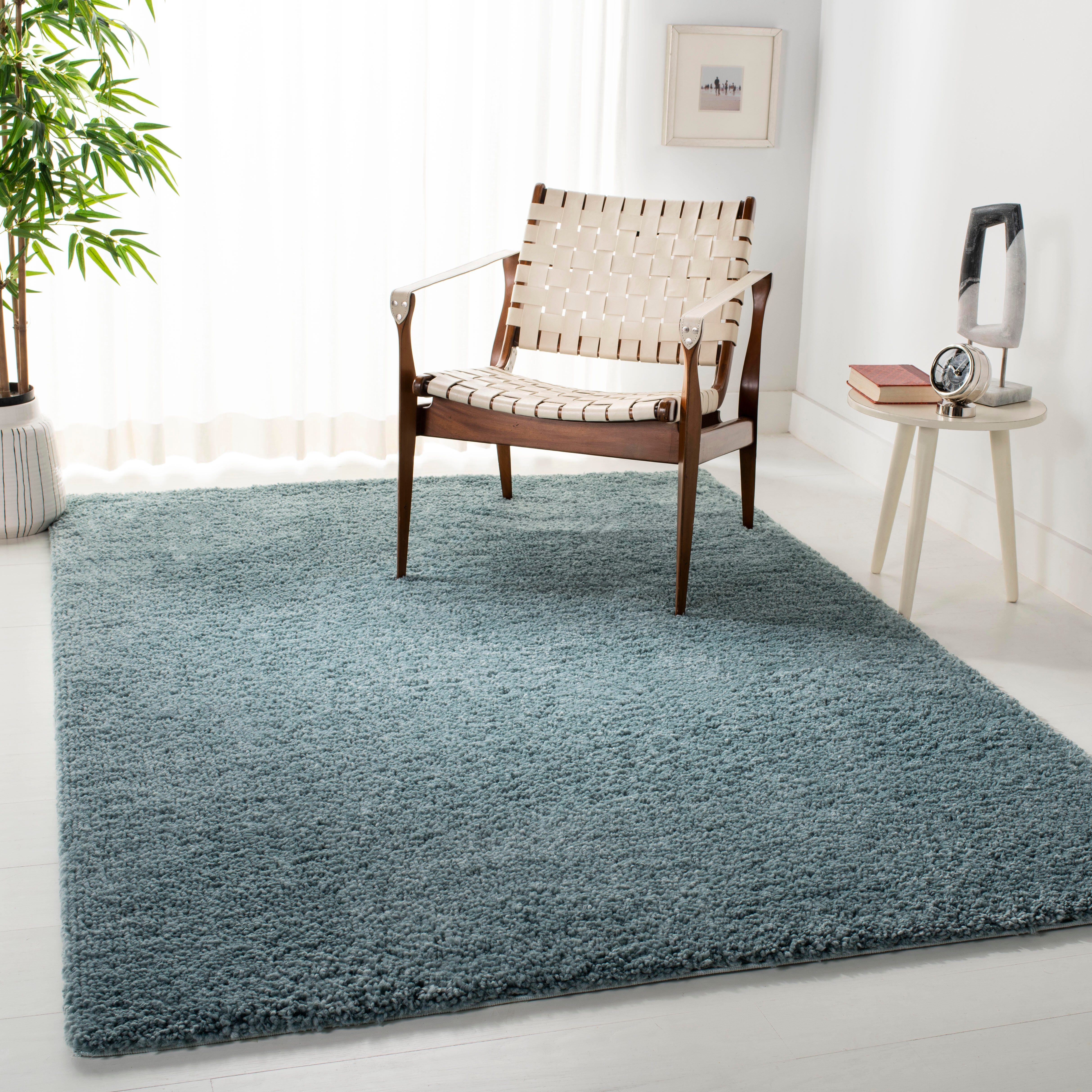 August Shag 4' x 6' Runner Rug, Aqua, large