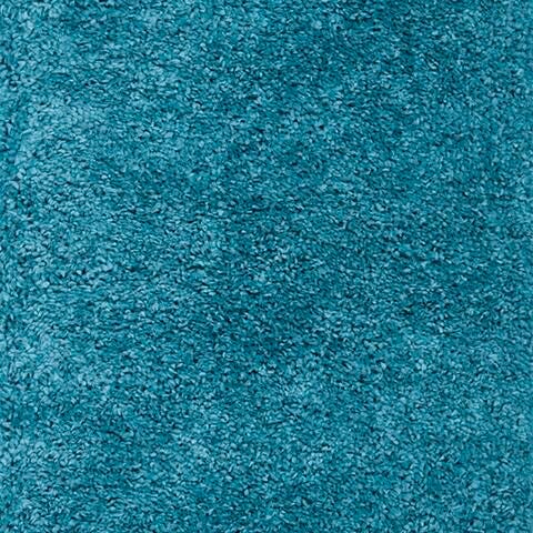 August Shag 2'3" x 8' Runner Rug, Turquoise, large