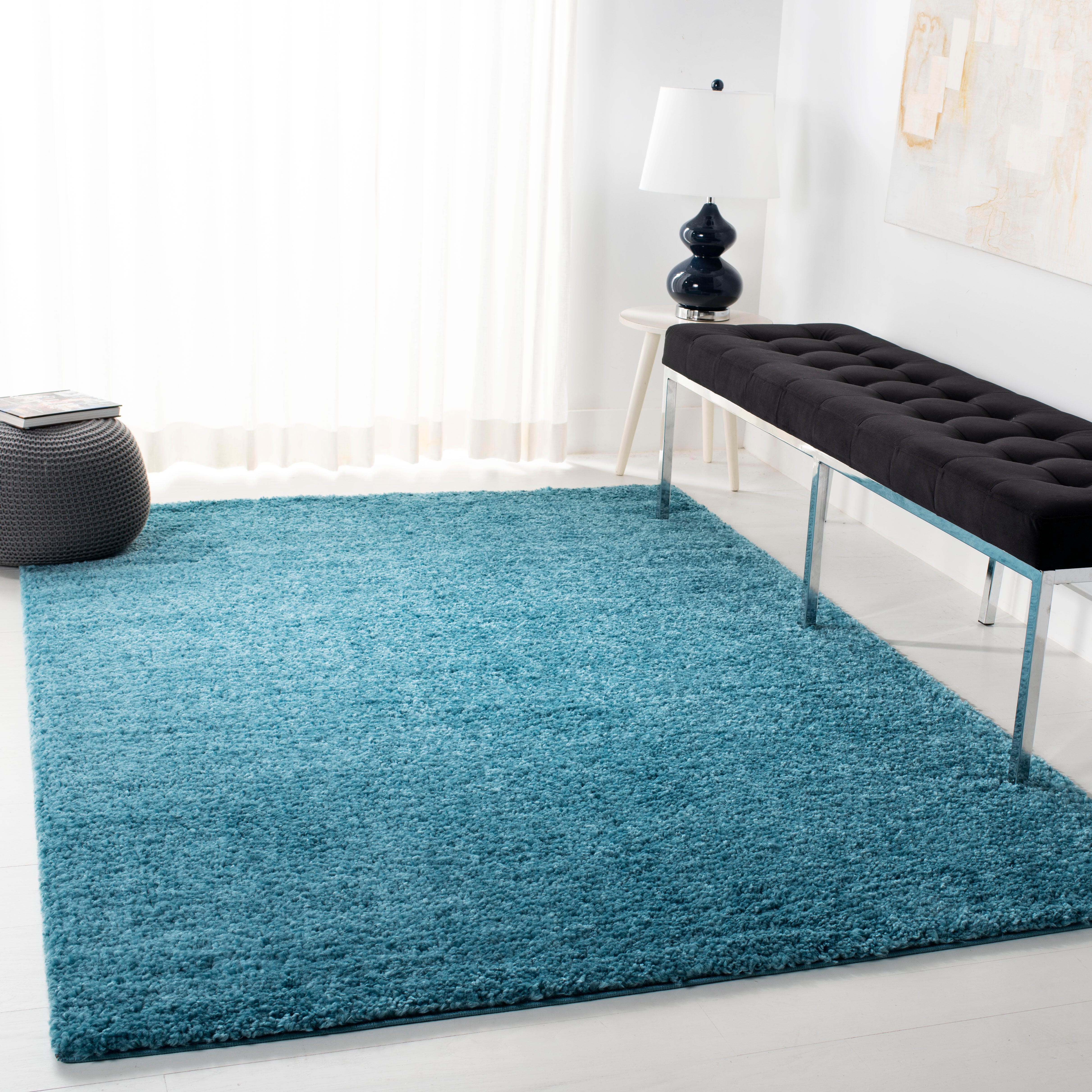 August Shag 4' x 6' Runner Rug, Turquoise, large