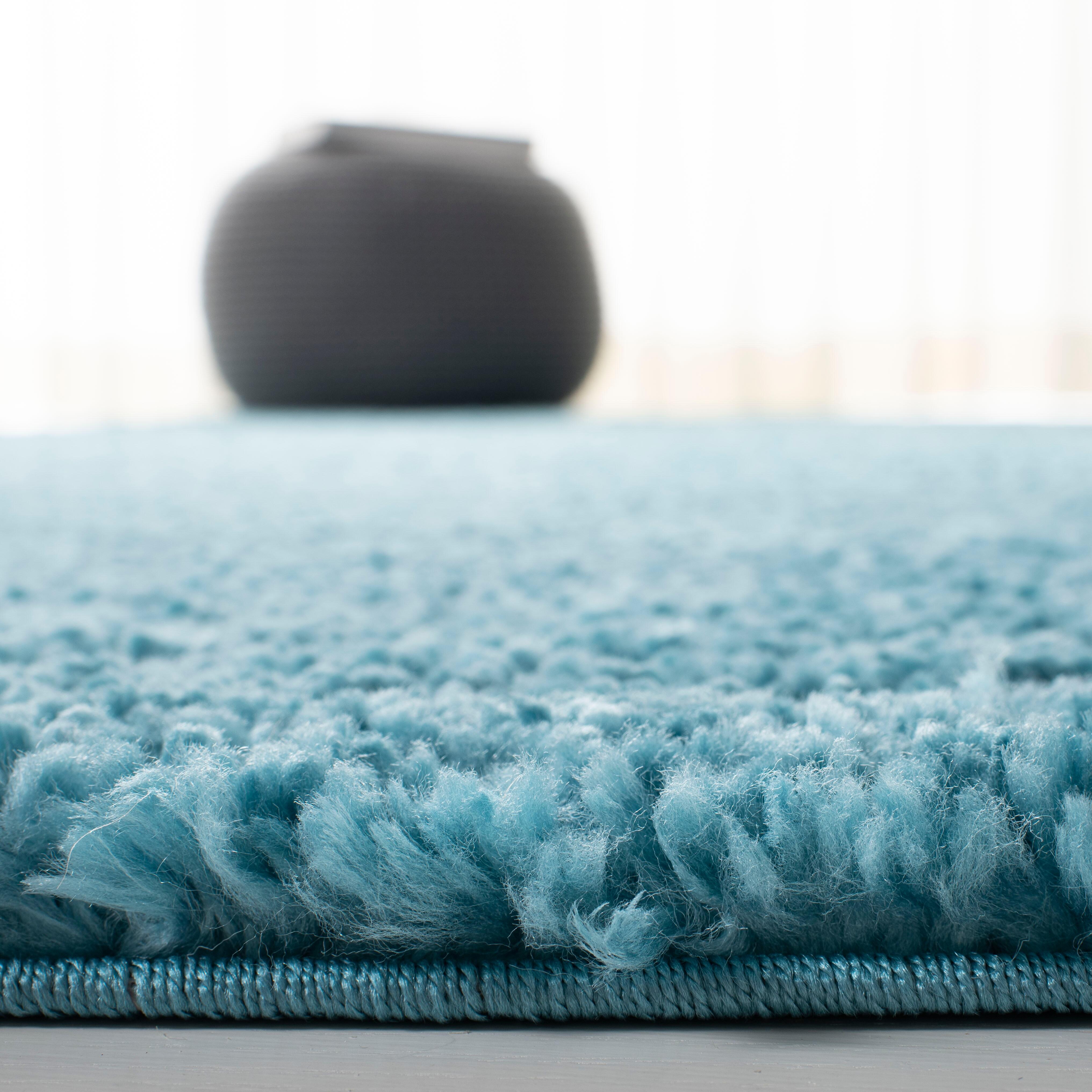 August Shag 5'3" x 7'6" Area Rug, Turquoise, large