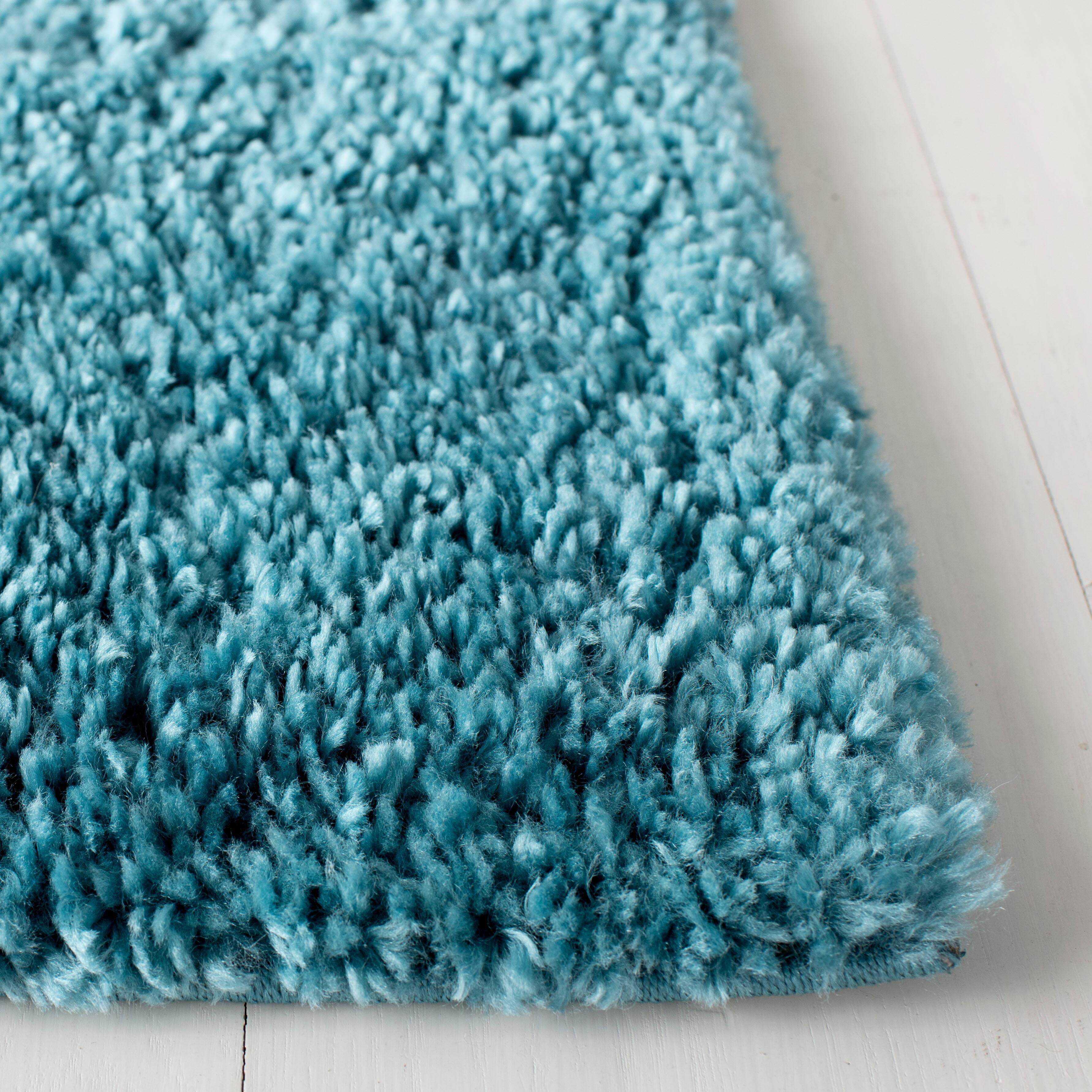 August Shag 6' x 9' Area Rug, Turquoise, large