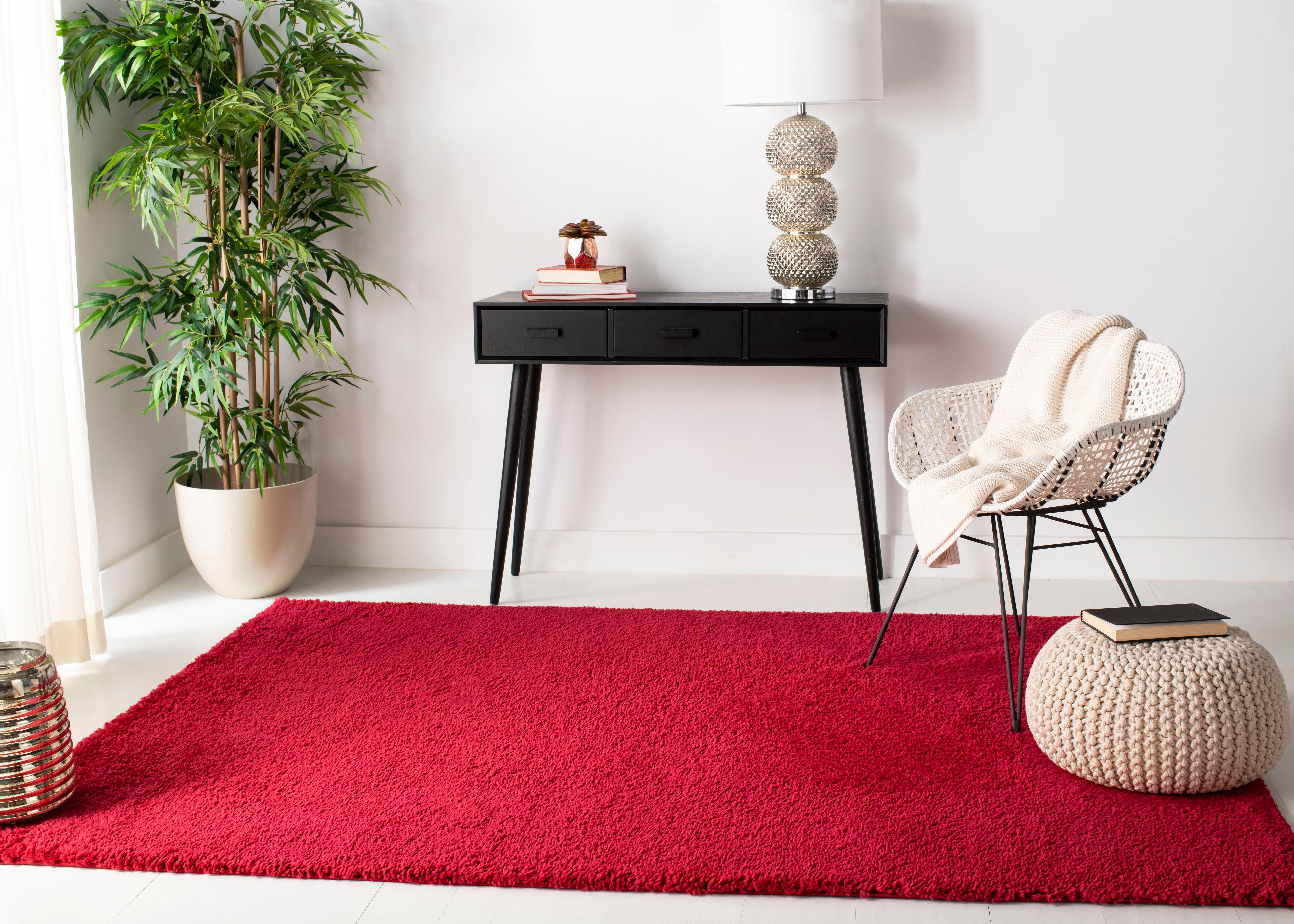 August Shag 5'3" x 7'6" Area Rug, Red, rollover