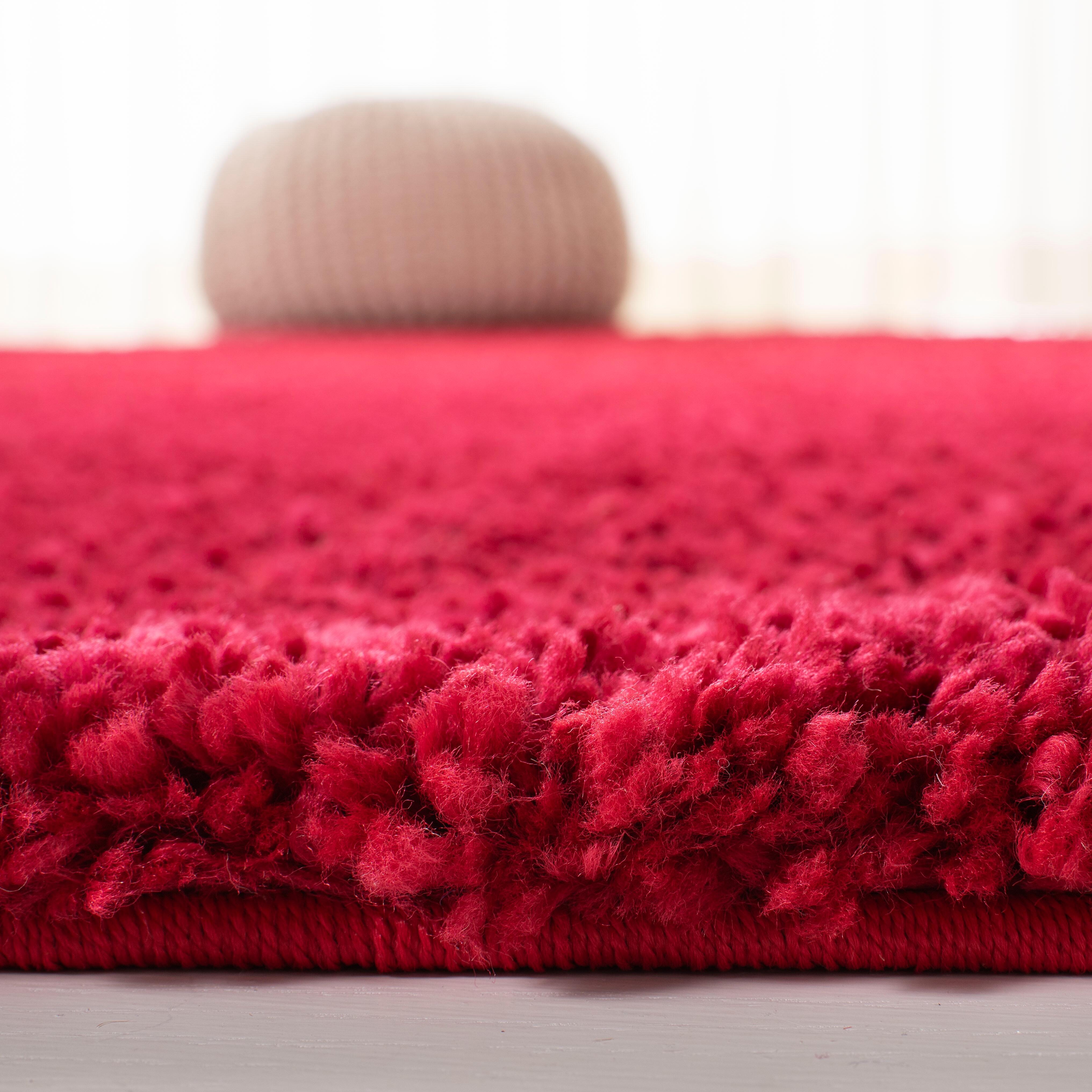 August Shag 5'3" x 7'6" Area Rug, Red, large