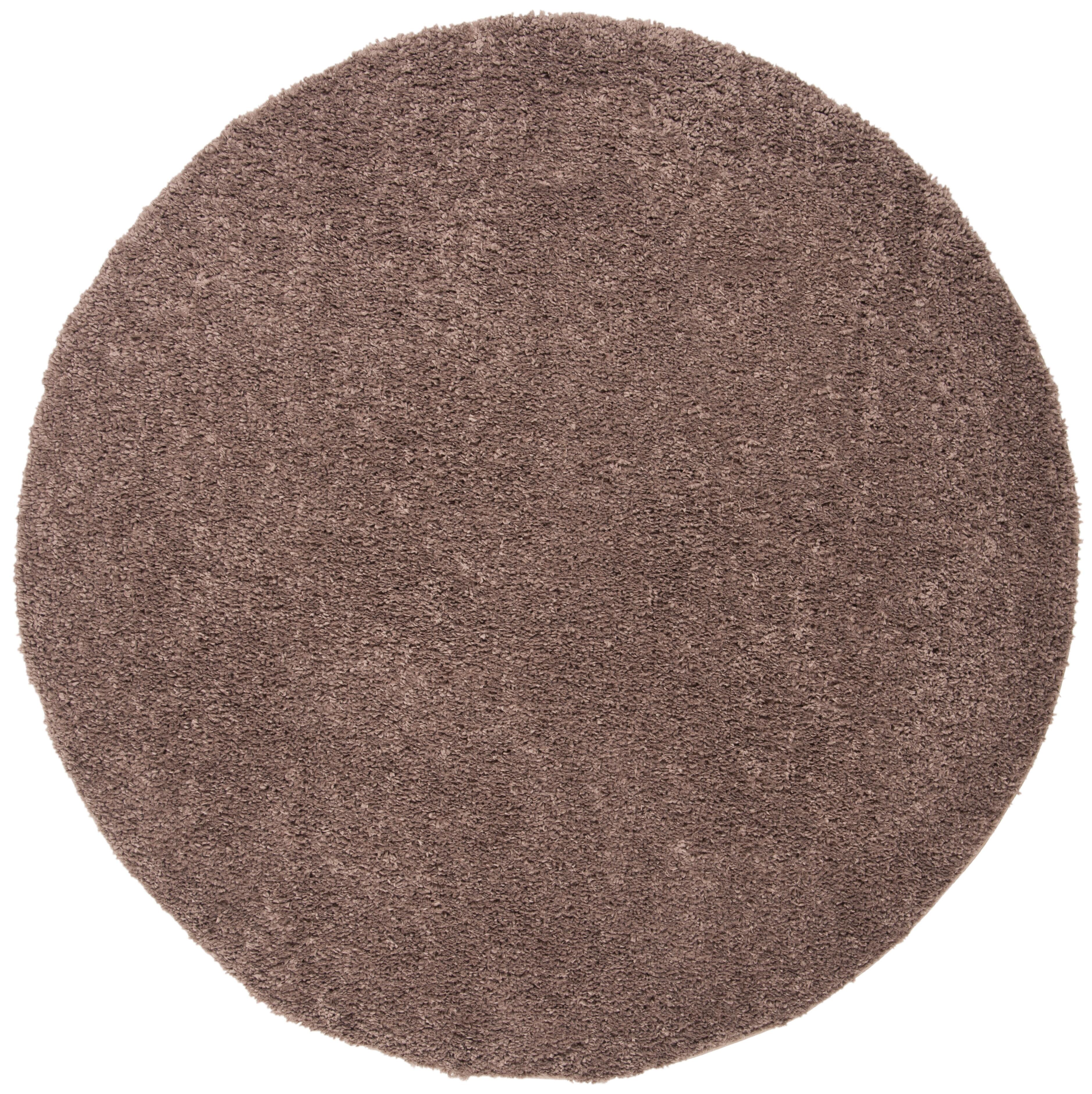 August Shag 3' x 3' Round Accent Rug, Taupe, large
