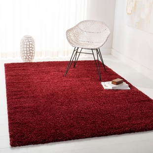 August Shag 6' x 9' Area Rug, Burgundy, rollover