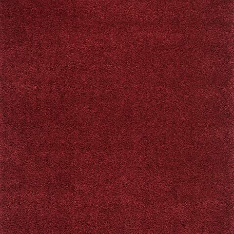 August Shag 6' x 9' Area Rug, Burgundy, large