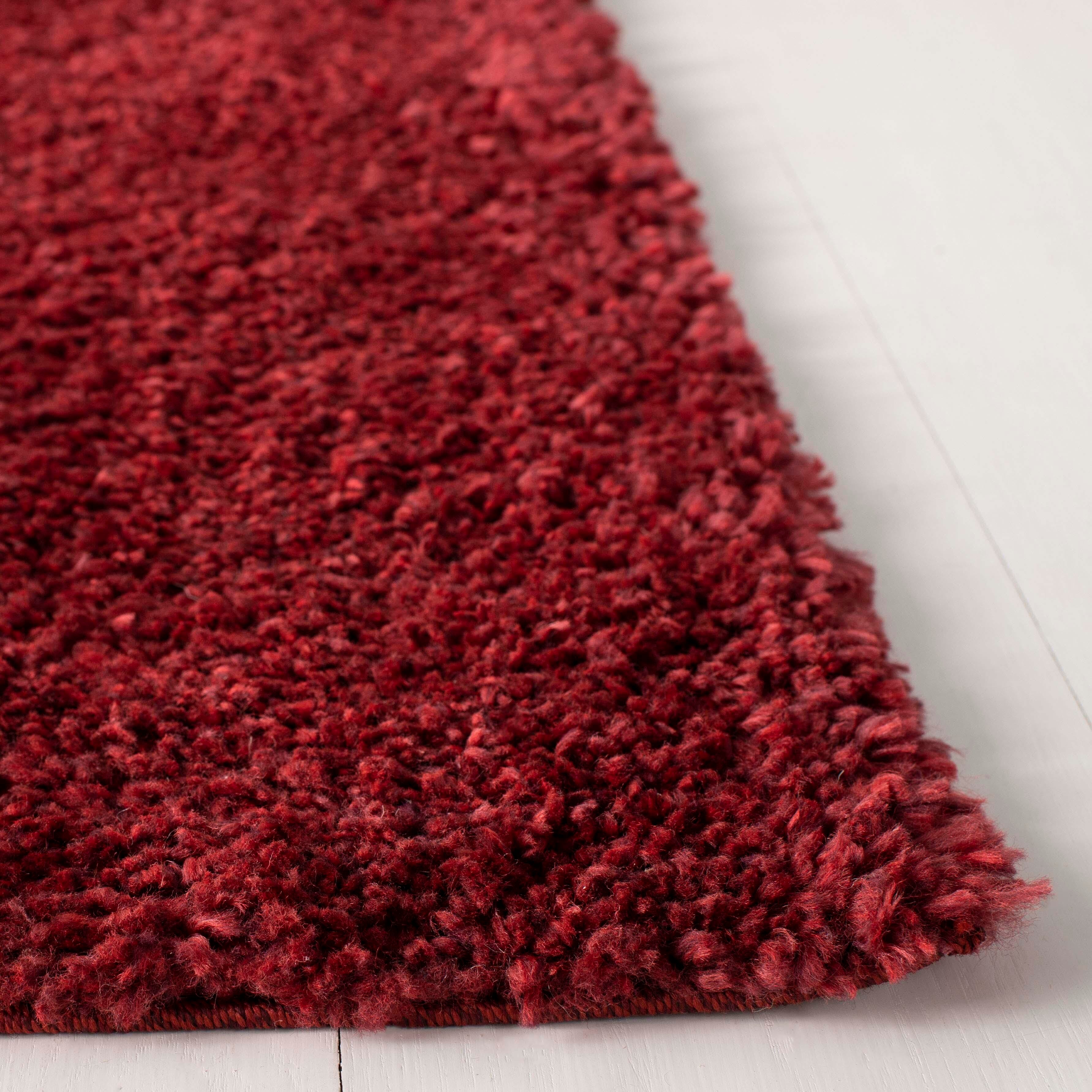 August Shag 6' x 9' Area Rug, Burgundy, large