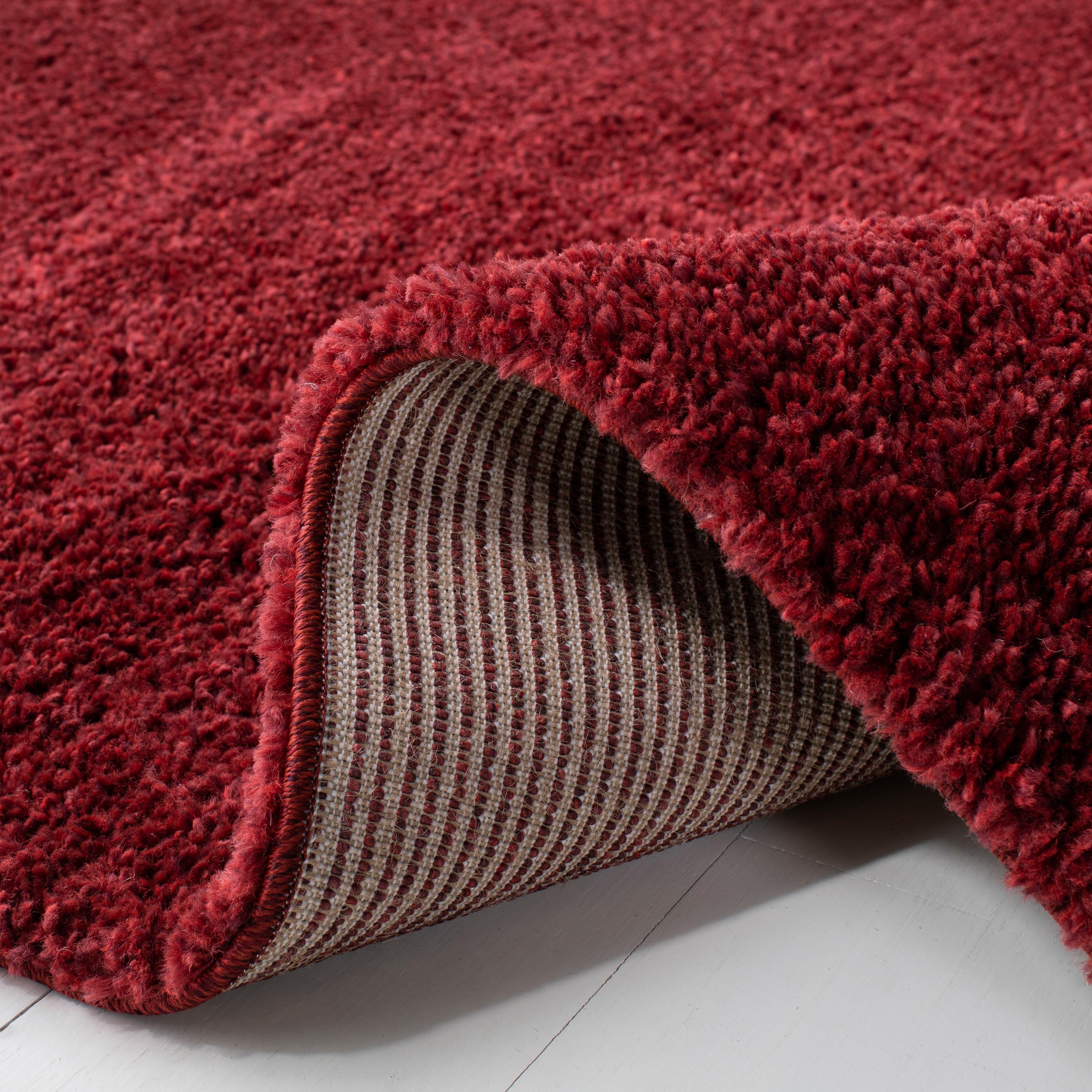 August Shag 6' x 9' Area Rug, Burgundy, large