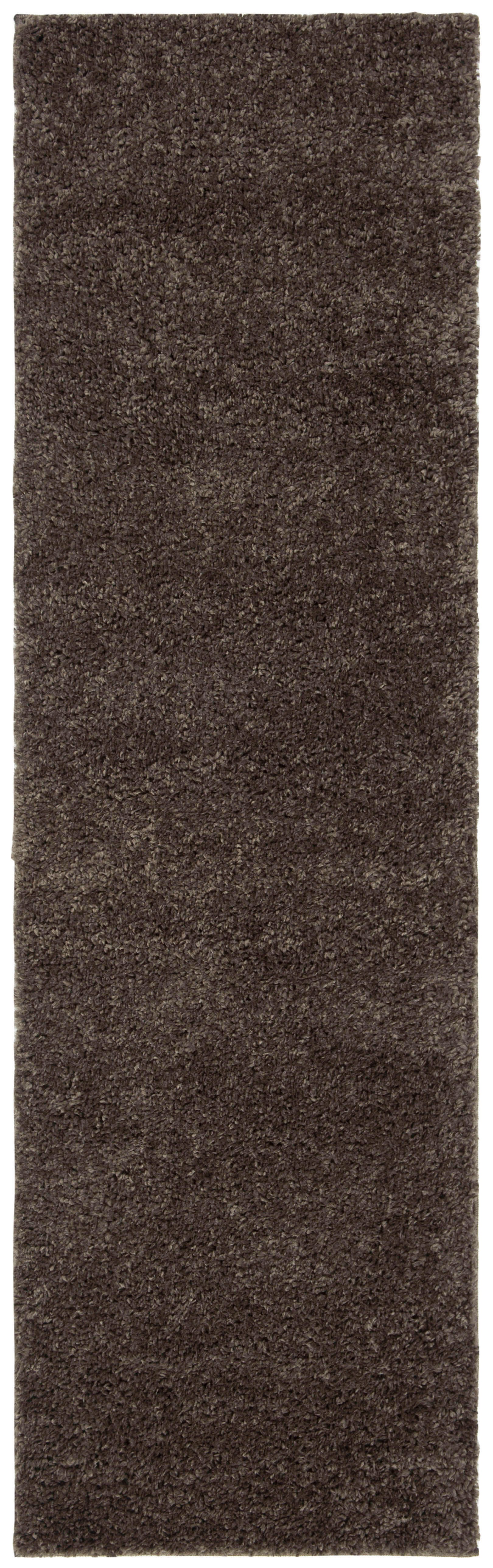 August Shag 2'3" x 12' Runner Rug, Brown, large