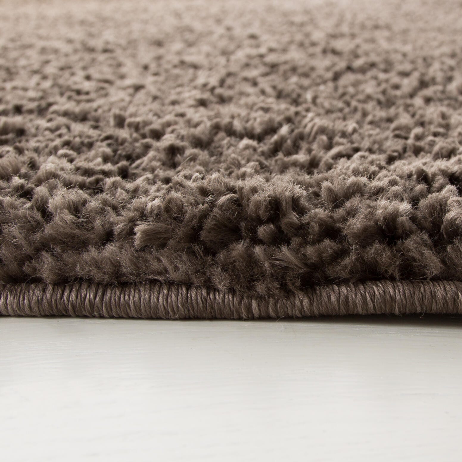 August Shag 6'7" x 6'7" Round Area Rug, Brown, large