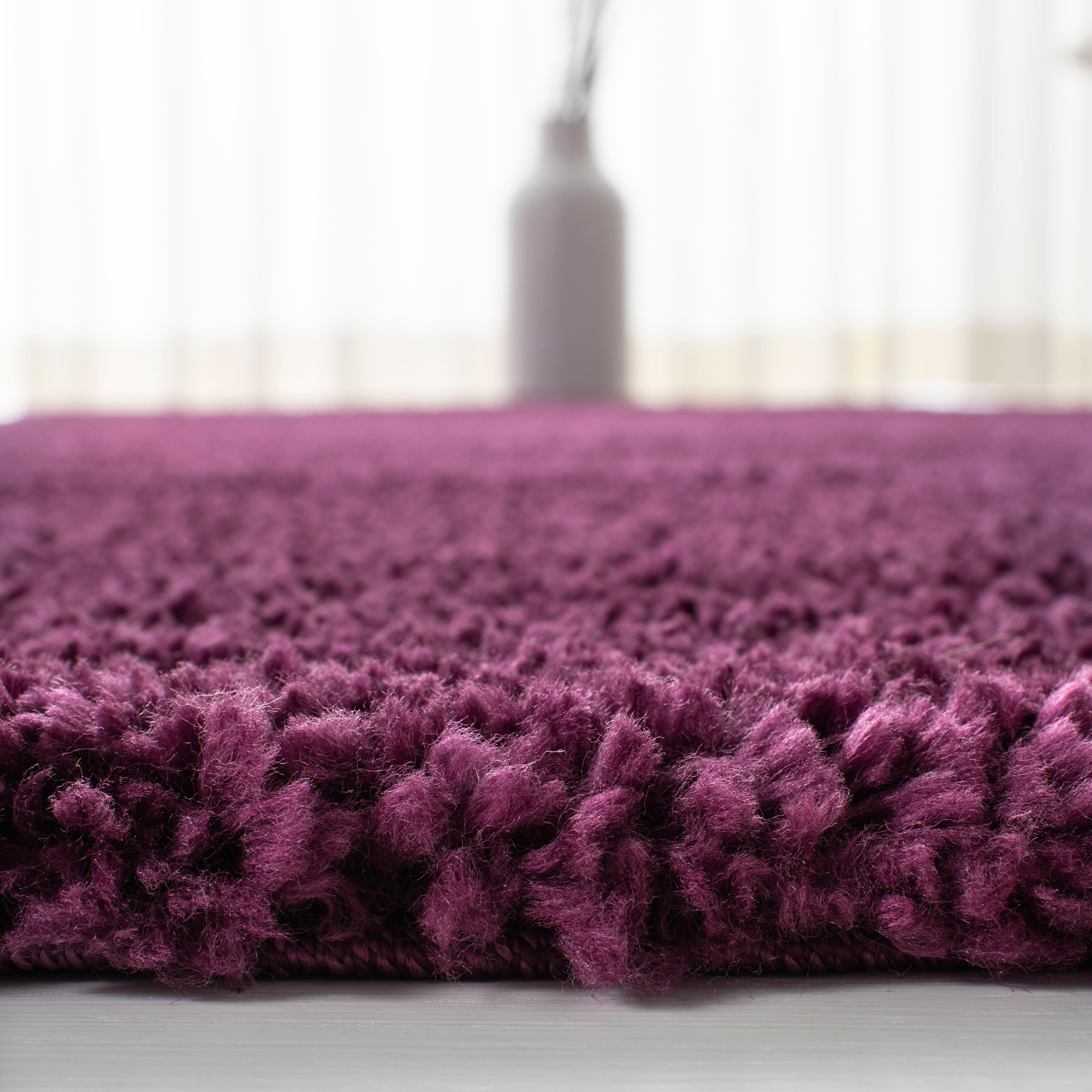 August Shag 5'3" x 7'6" Area Rug, Purple, large