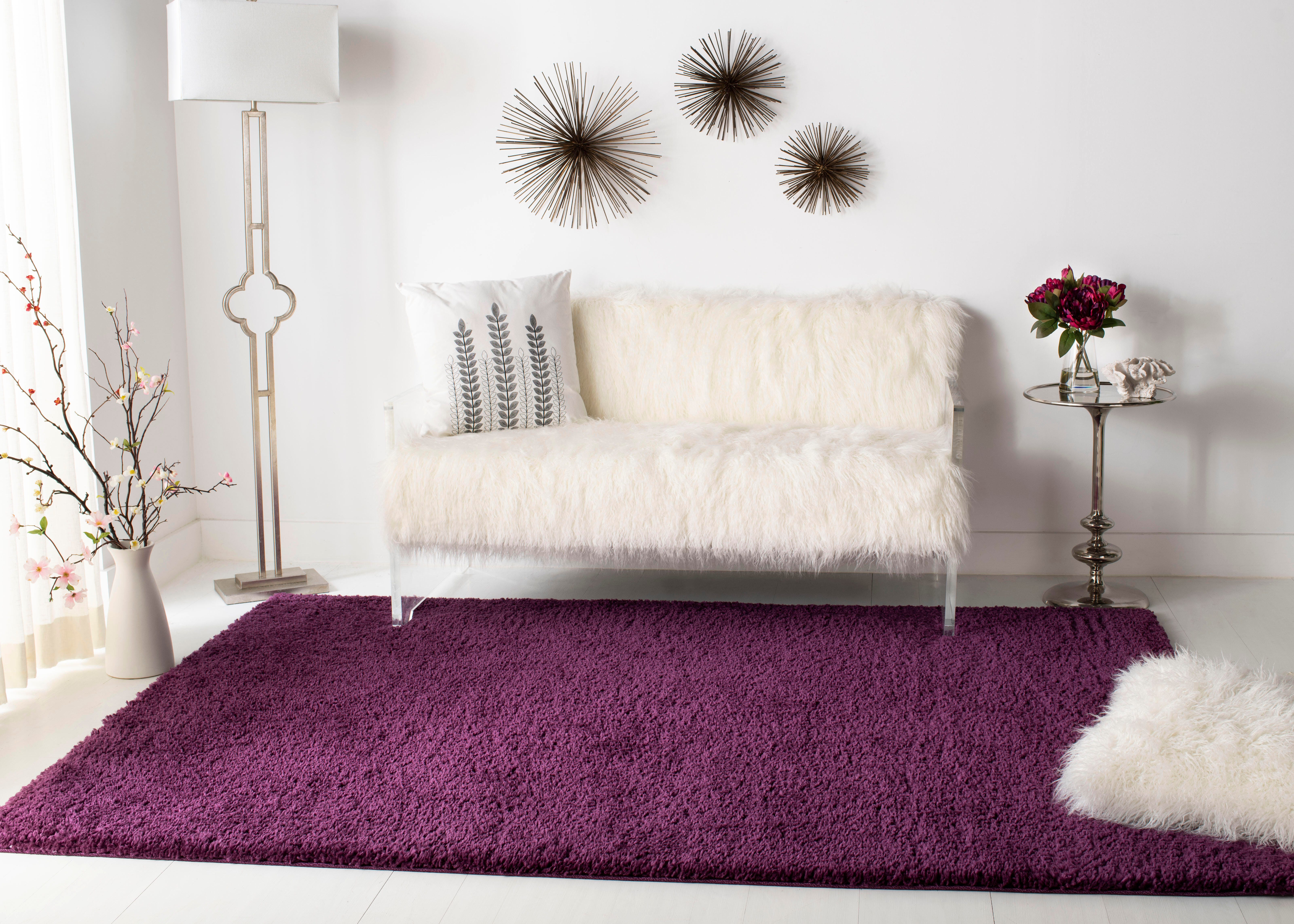 August Shag 5'3" x 7'6" Area Rug, Purple, large