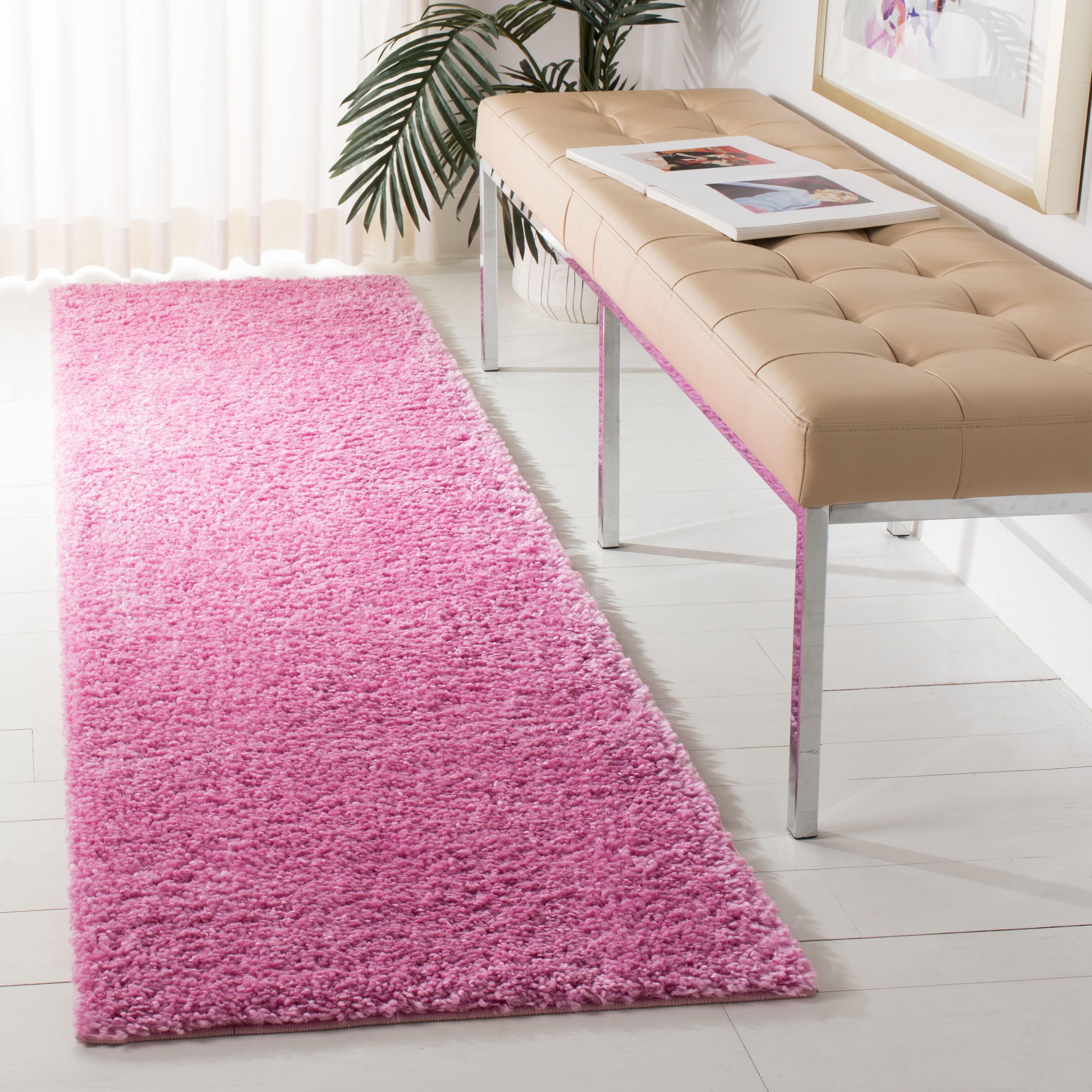August Shag 2'3" x 12' Runner Rug, Pink, rollover