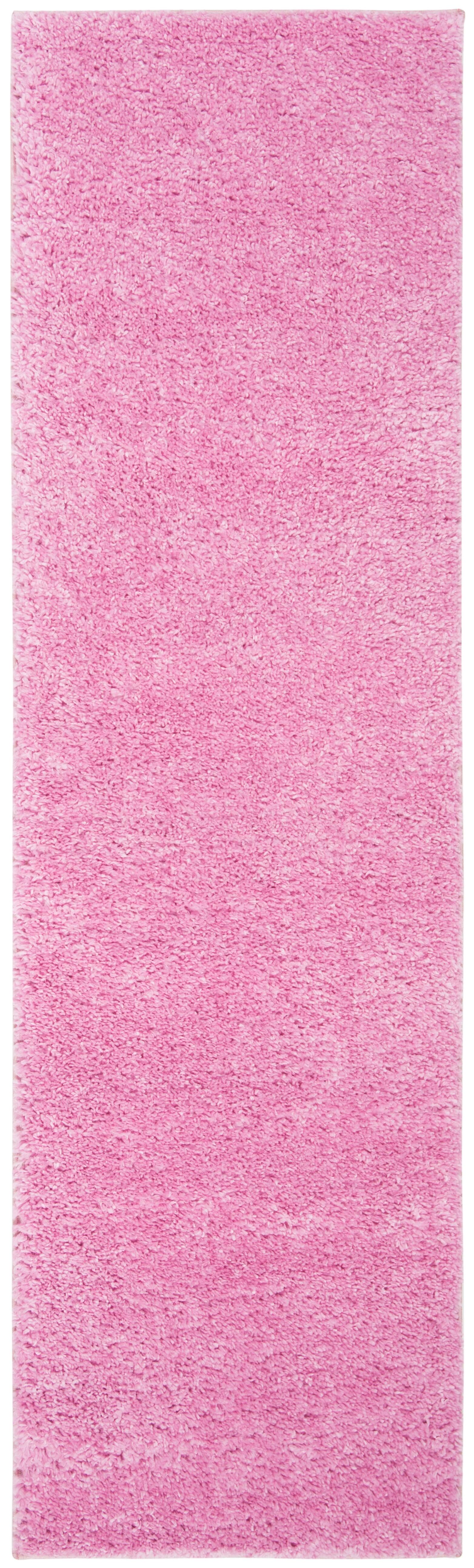 August Shag 2'3" x 12' Runner Rug, Pink, large