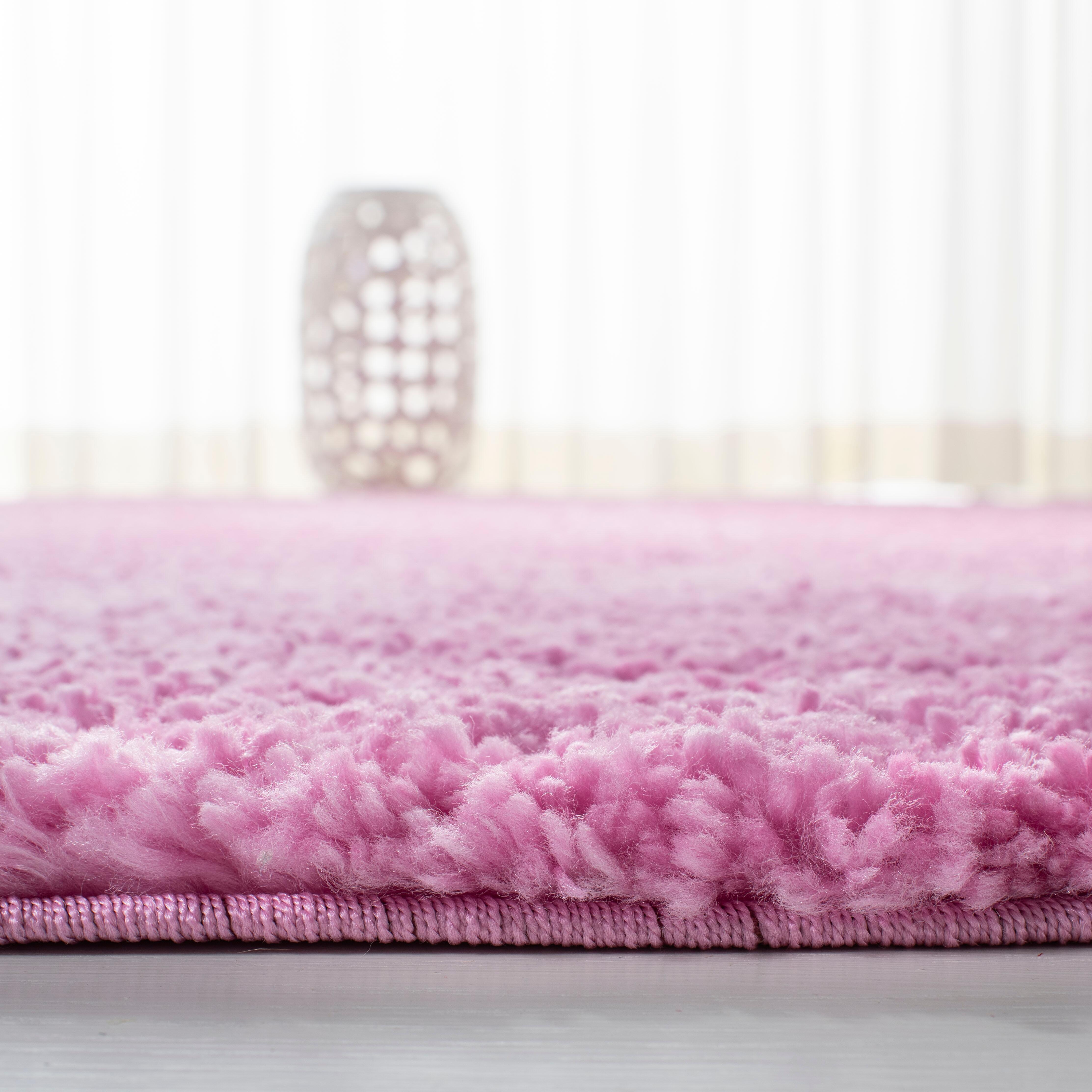 August Shag 5'3" x 7'6" Area Rug, Pink, large