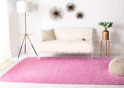 August Shag 5'3" x 7'6" Area Rug, Pink, large