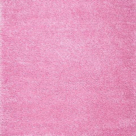 August Shag 6'7" x 6'7" Square Area Rug, Pink, large
