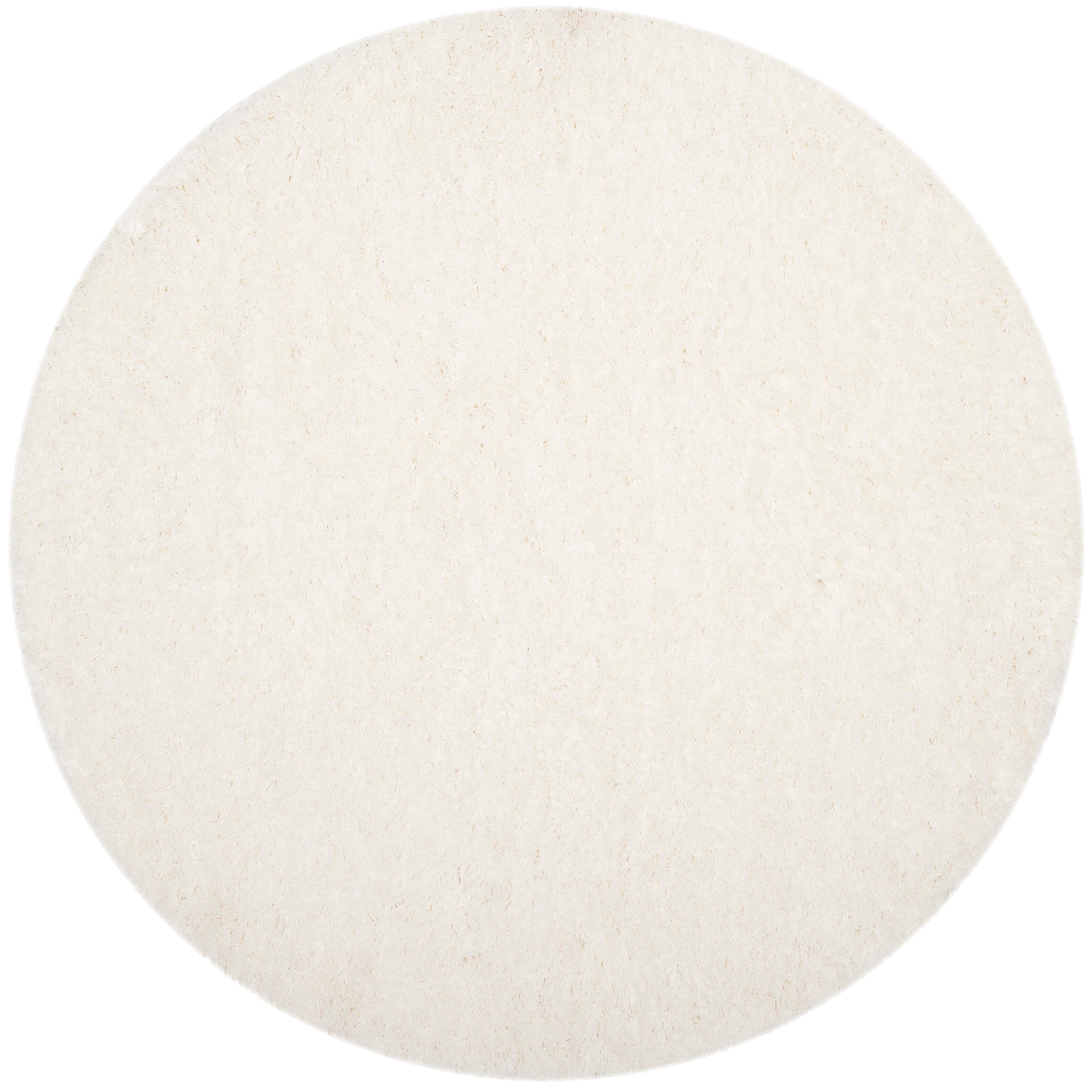 Safavieh Polar Shag 3' x 3' Round Accent Rug, White, large
