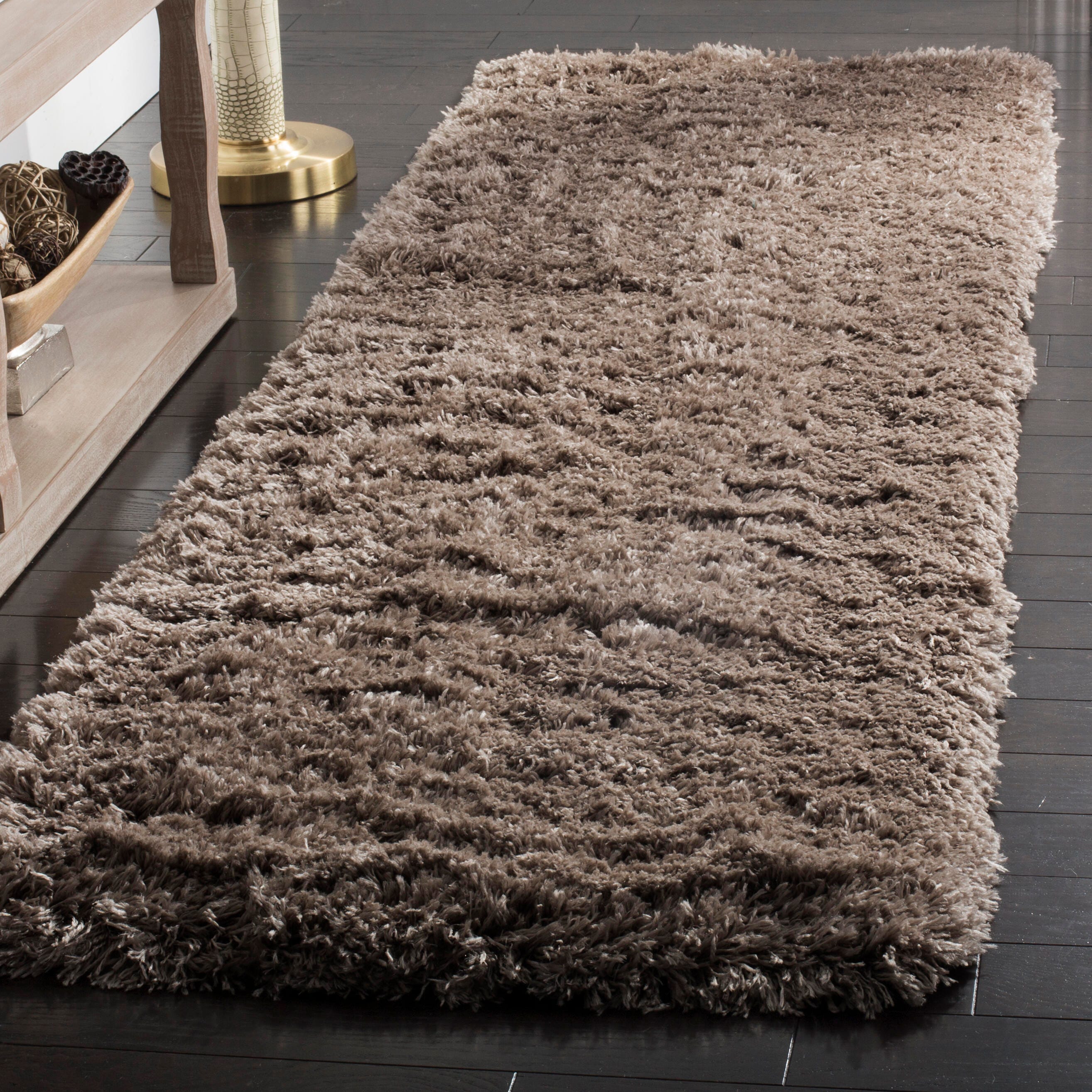 Safavieh Polar Shag 2'3" x 6' Runner, Mushroom Brown, rollover