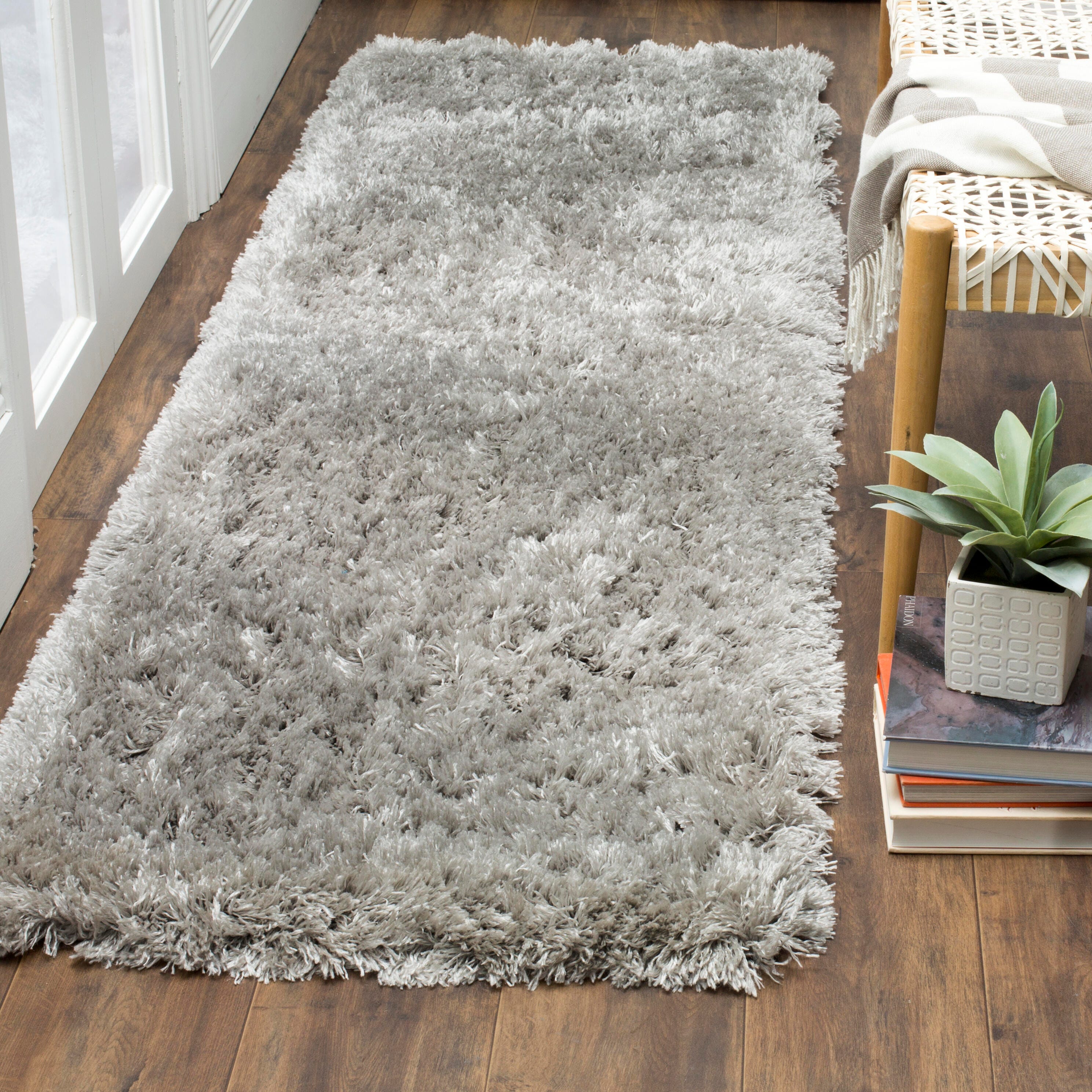 Safavieh Polar Shag 2'3" x 10' Runner, Silver, rollover