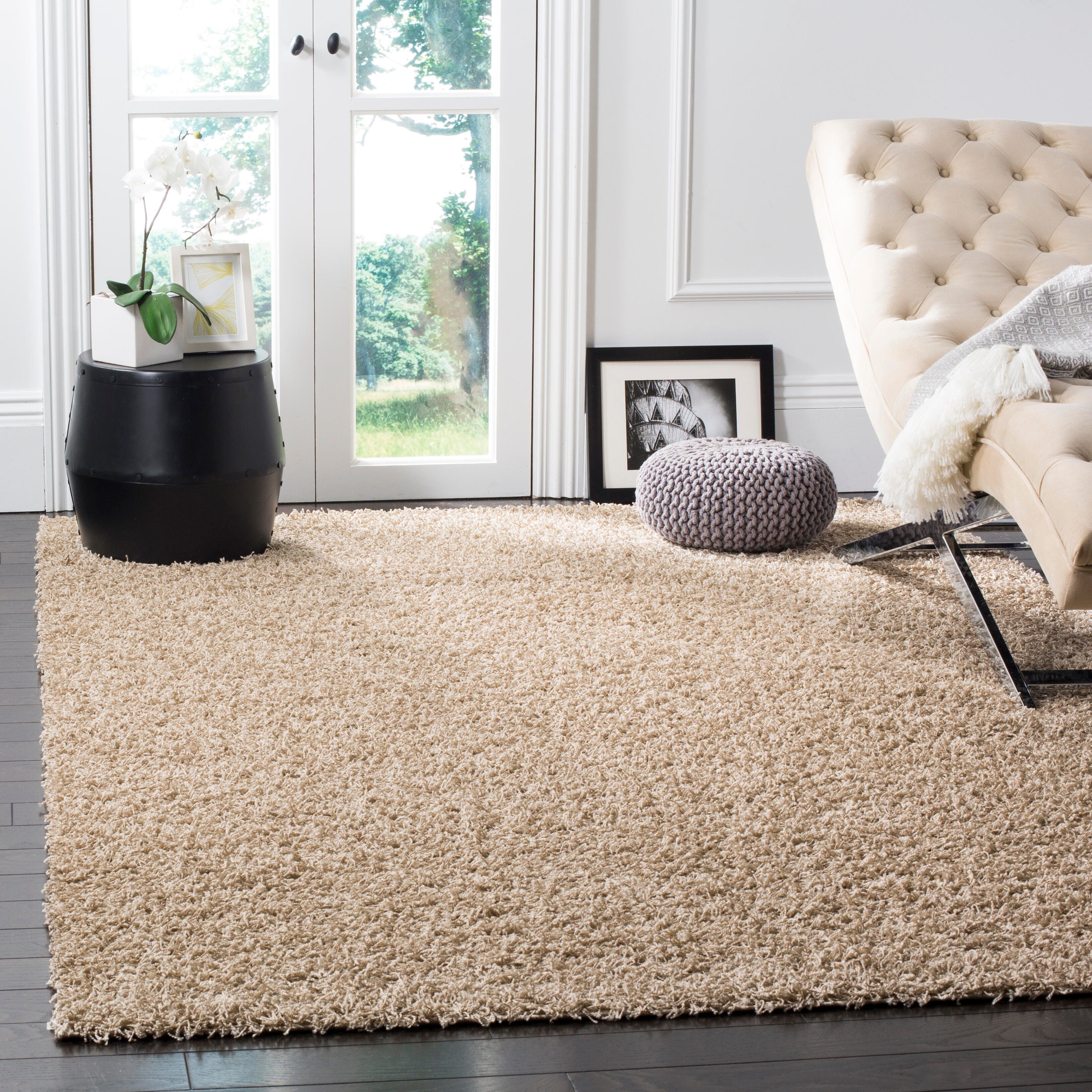 Safavieh Athens Shag 5'1" x 7'6" Area Rug, Tan, large