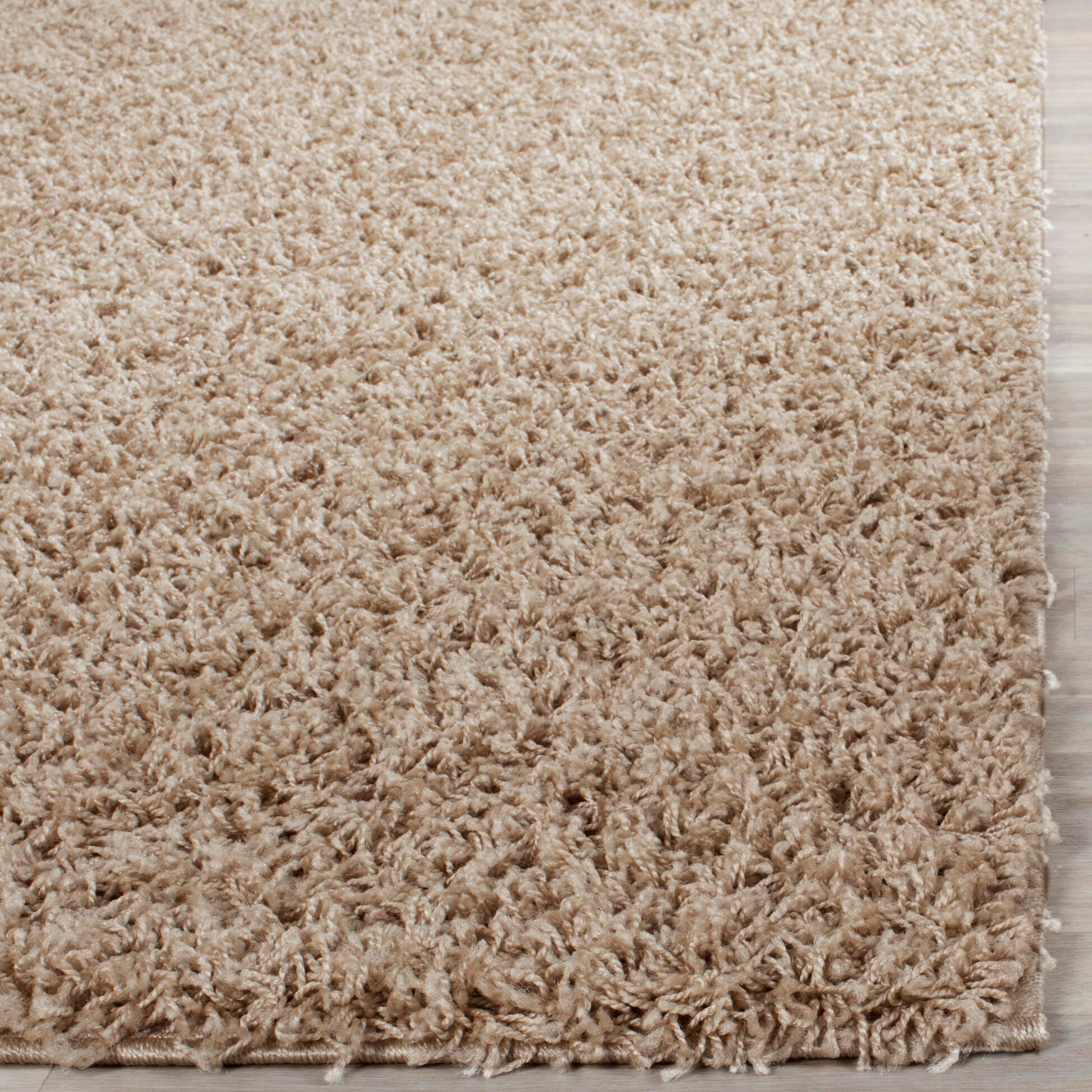 Safavieh Athens Shag Athens Shag 6'7" x 6'7" Square Area Rug, Tan, large