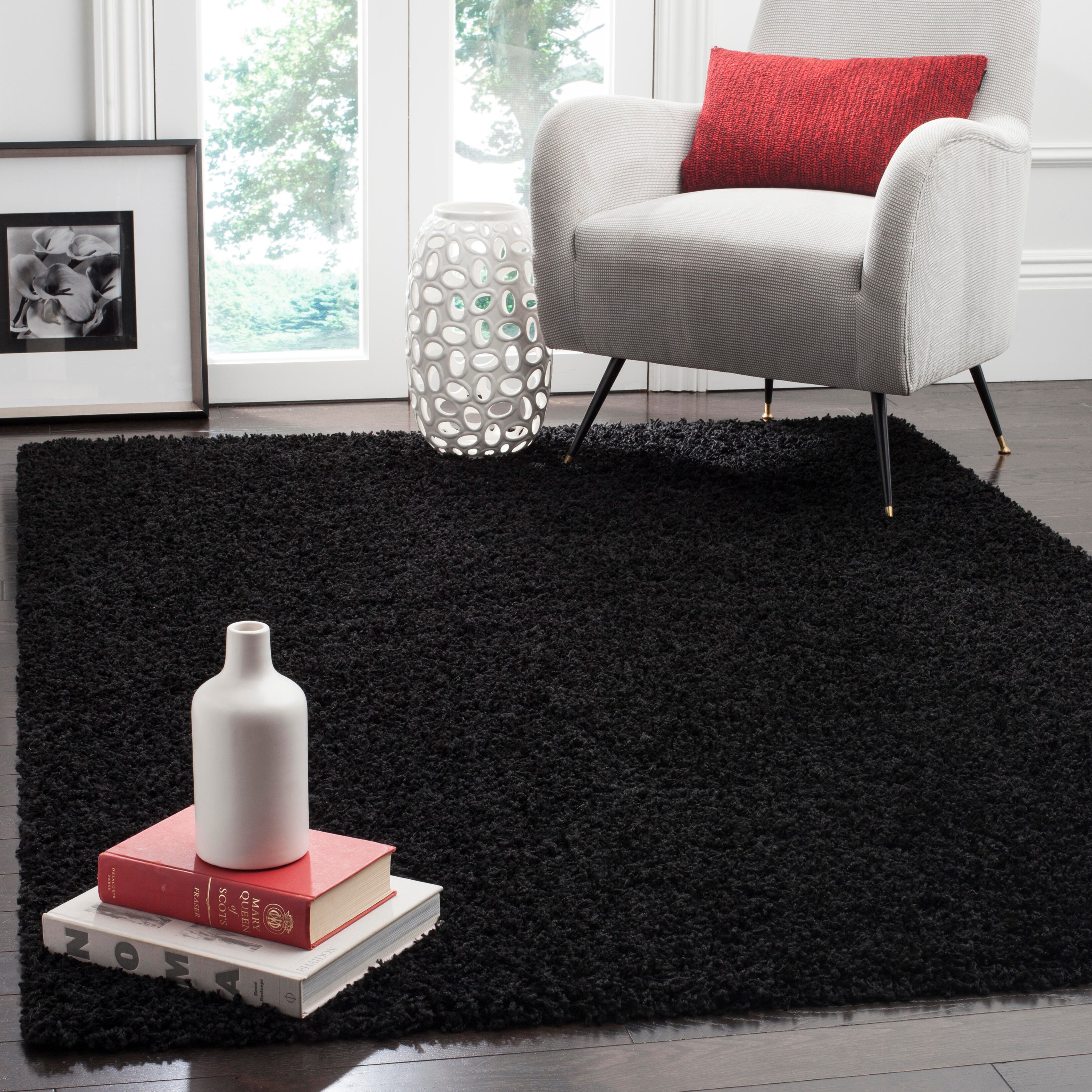 Safavieh Athens Shag 3' x 5' Accent Rug, Black, large
