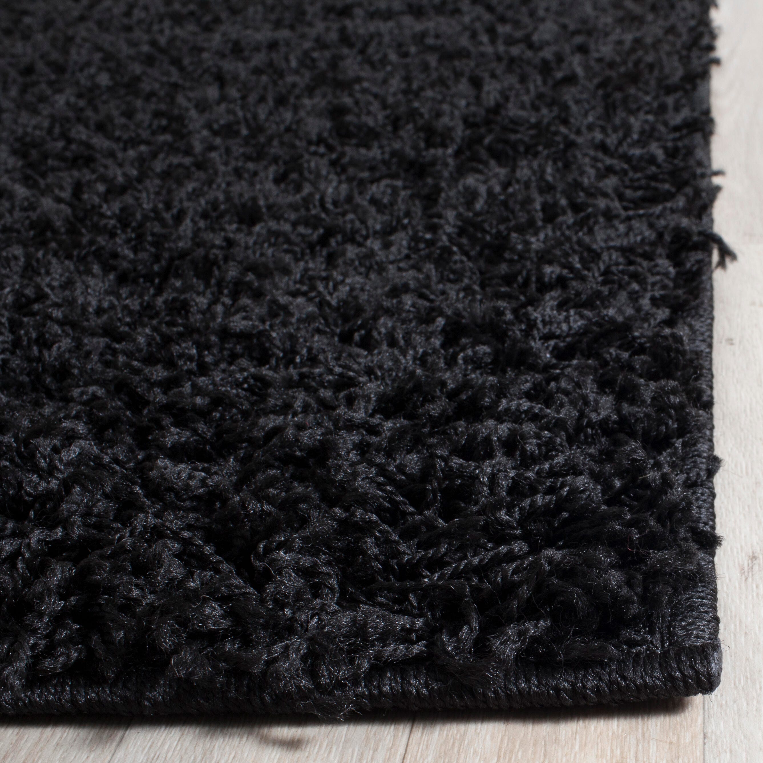 Safavieh Athens Shag Athens Shag 5'1" x 7'6" Area Rug, Black, large