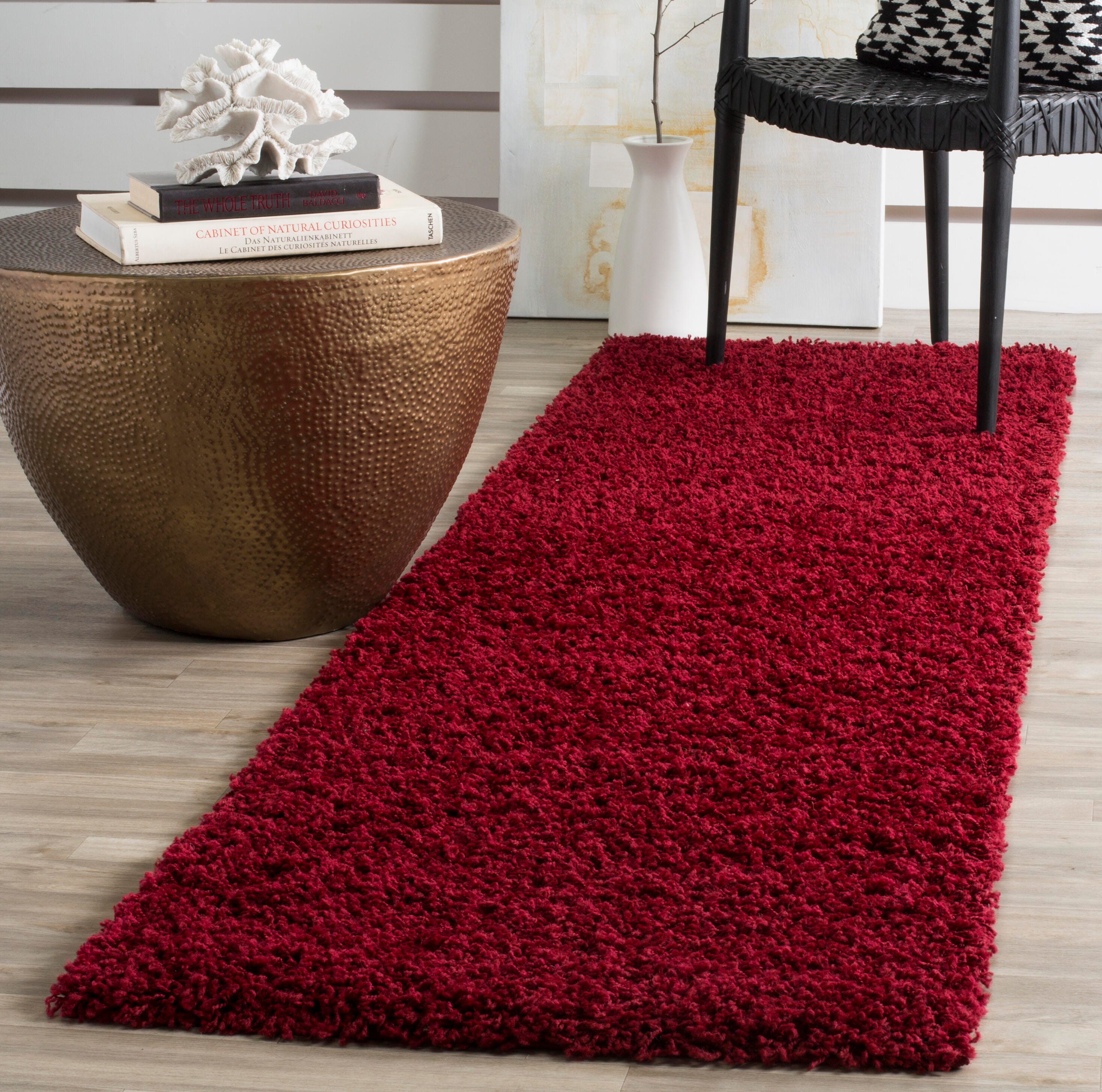 Safavieh Athens Shag 2'3" x 8' Runner, Red, large