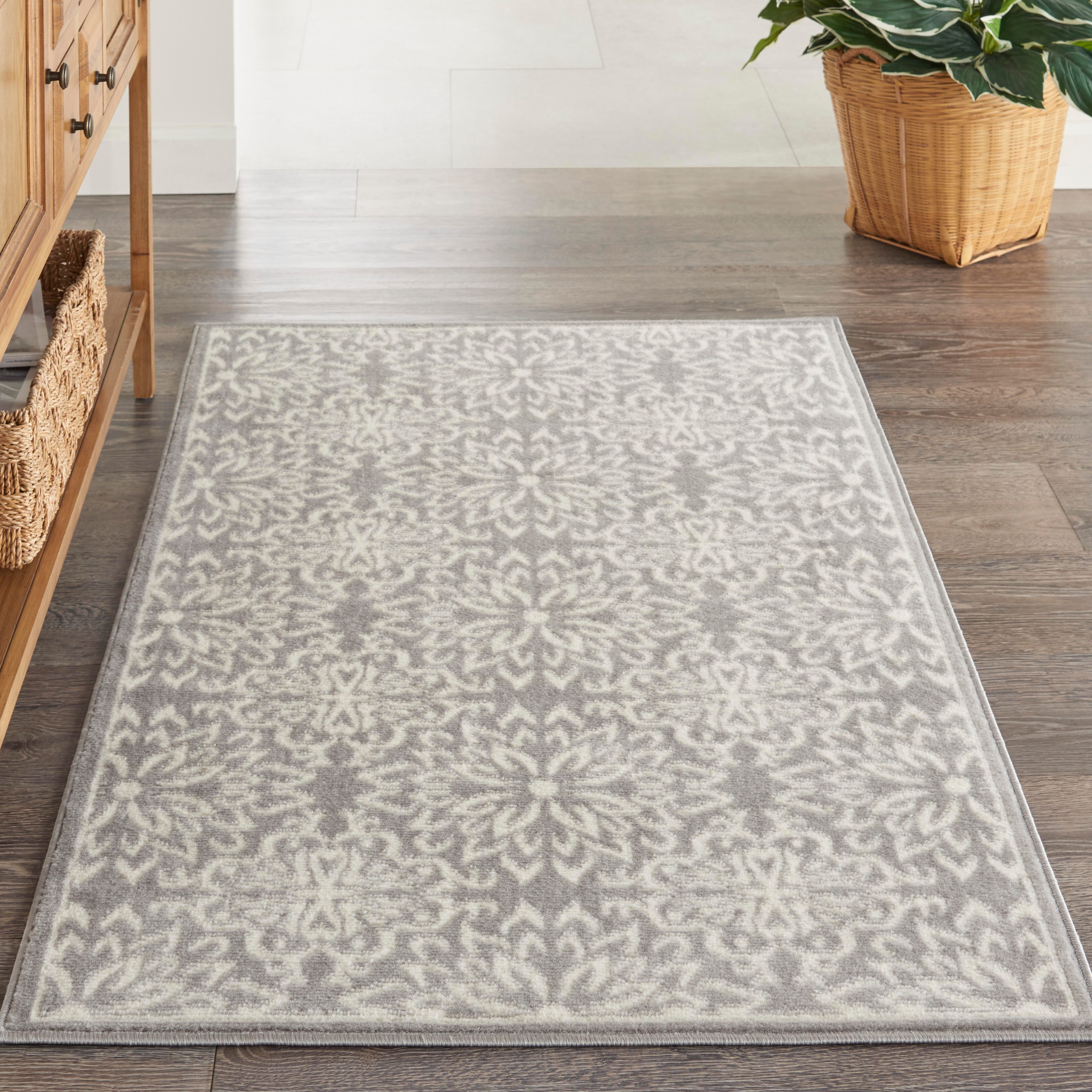 Nourison Home Nourison Jubilant 3' x 5' Ivory/Grey Farmhouse Indoor Rug, Ivory/Gray, rollover
