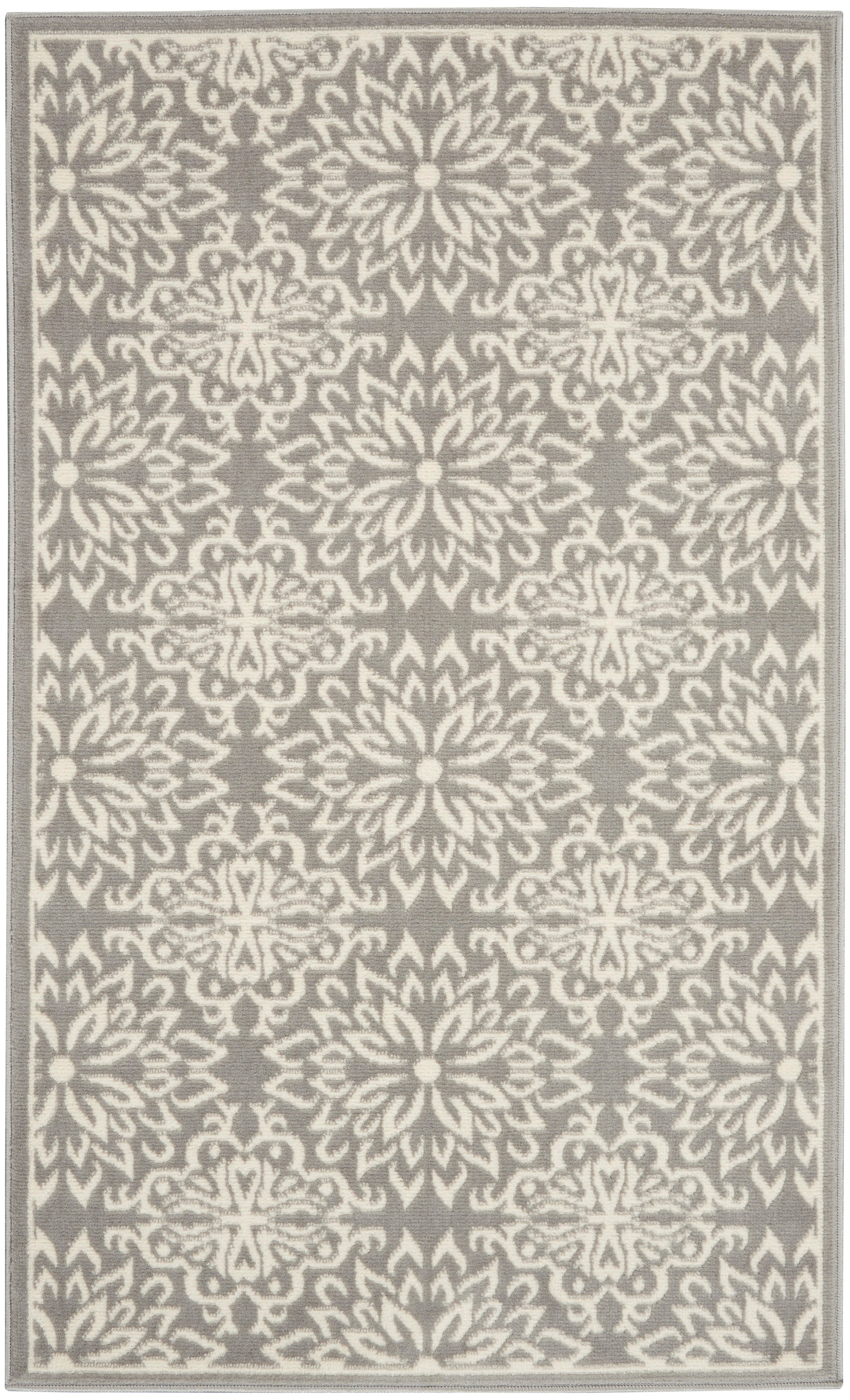 Nourison Home Nourison Jubilant 3' x 5' Ivory/Grey Farmhouse Indoor Rug, Ivory/Gray, large