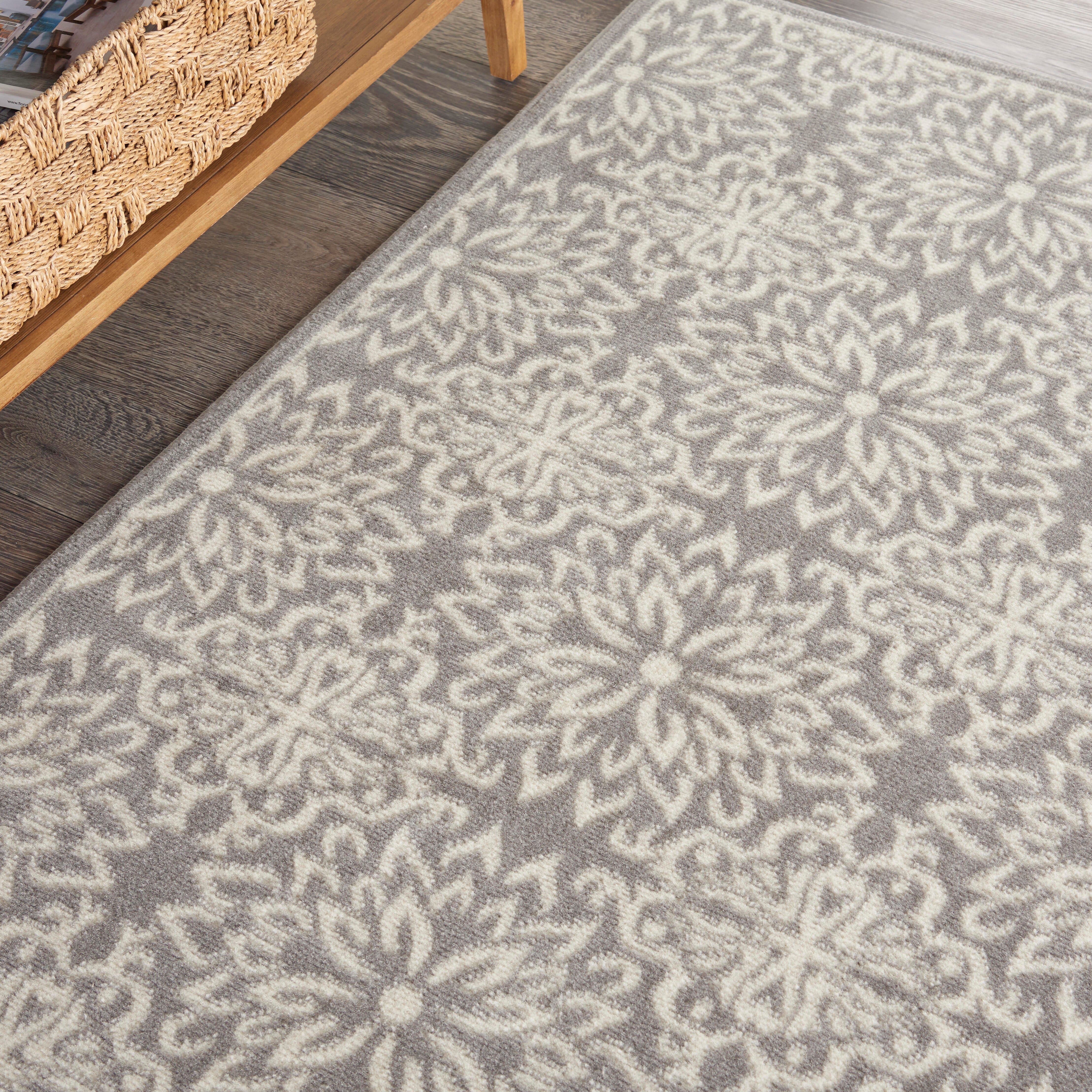 Nourison Home Nourison Jubilant 3' x 5' Ivory/Grey Farmhouse Indoor Rug, Ivory/Gray, large