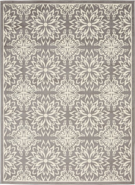 Nourison Home Jubilant 6' x 9' Ivory/Grey Farmhouse Indoor Rug, Ivory/Gray