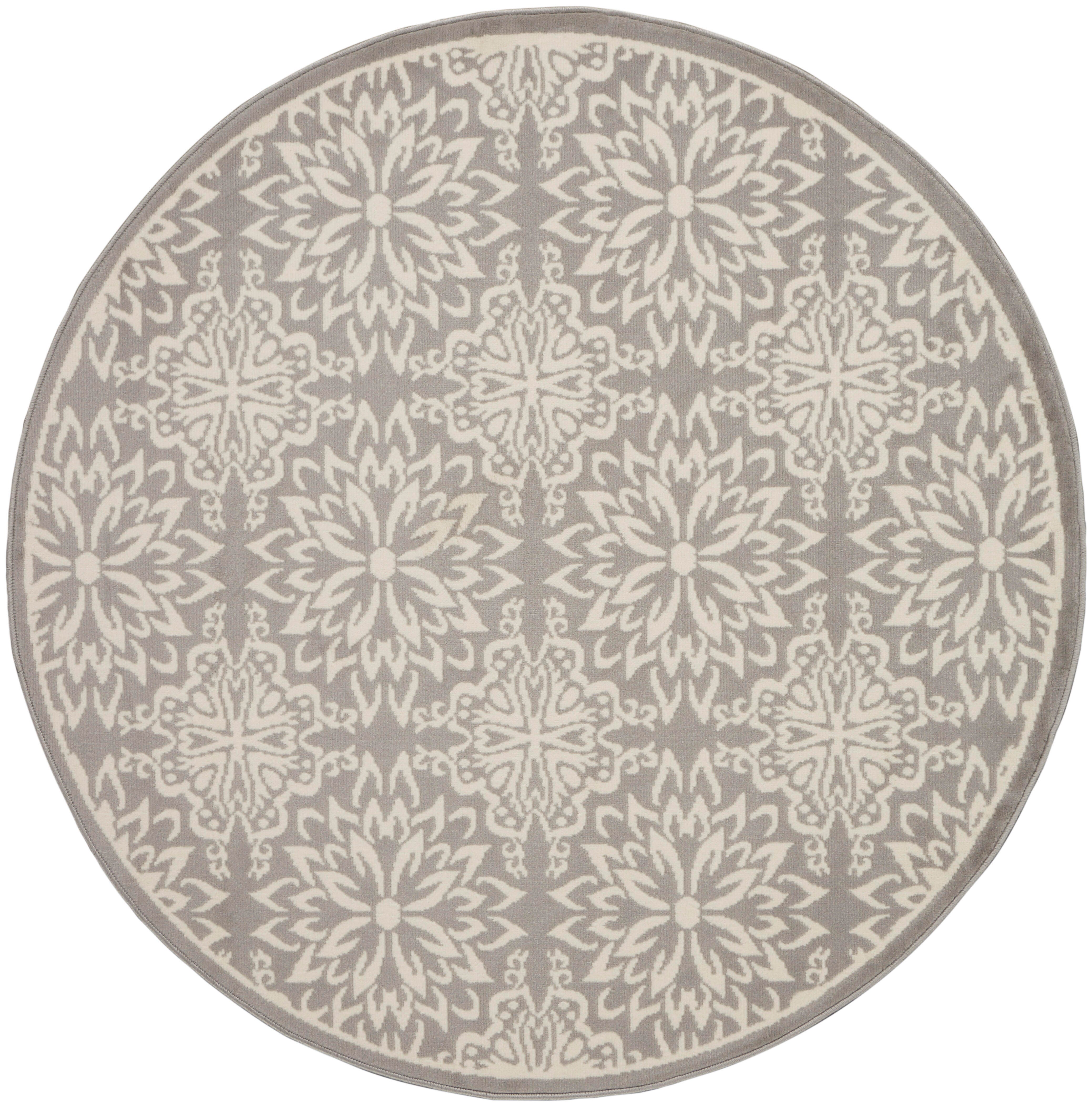 Nourison Home Nourison Jubilant 8' x ROUND Ivory/Grey Farmhouse Indoor Rug, Ivory/Gray, large