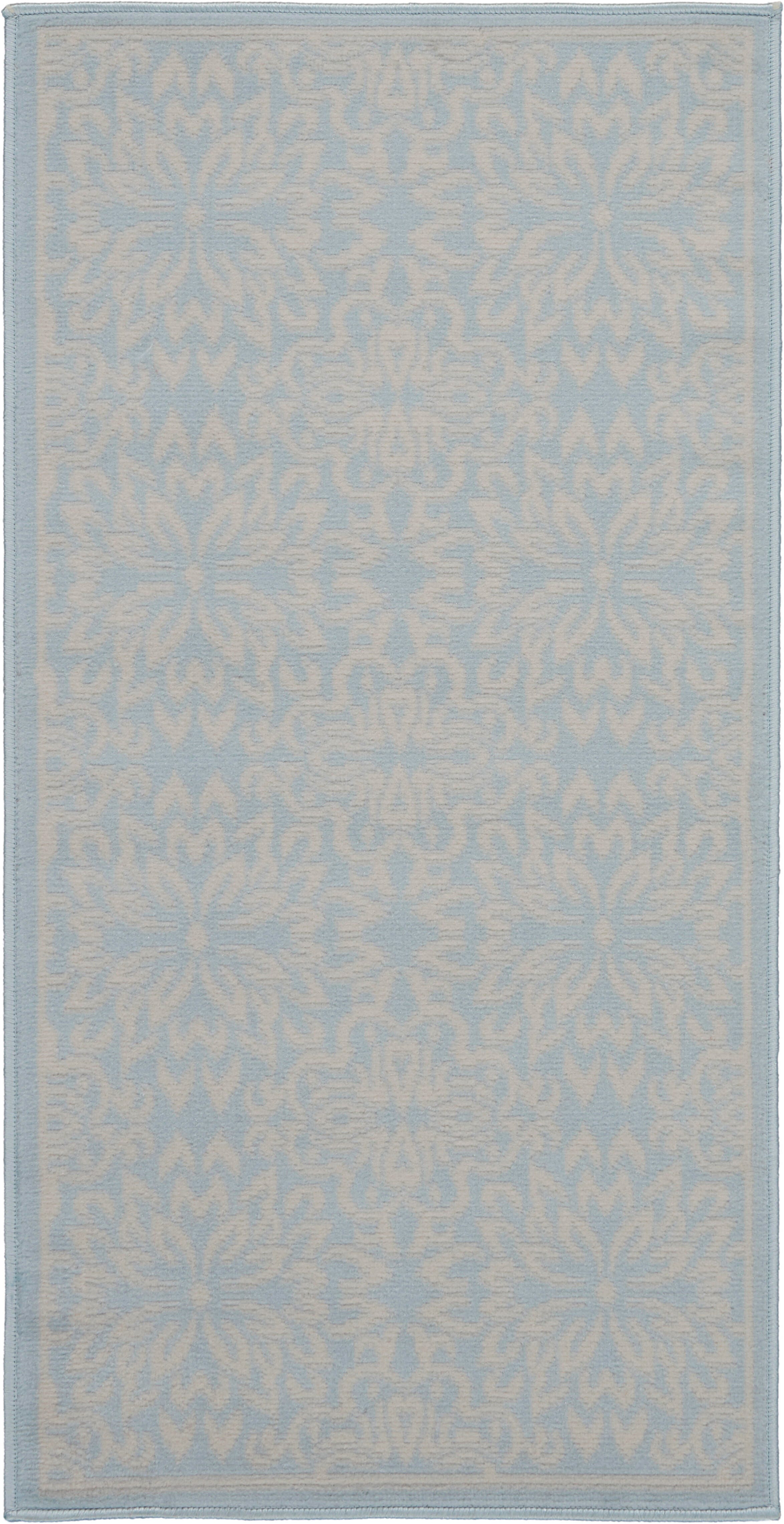 Nourison Home Nourison Jubilant 2' x 4' Ivory/Light Blue Farmhouse Indoor Rug, Ivory/Light Blue, large
