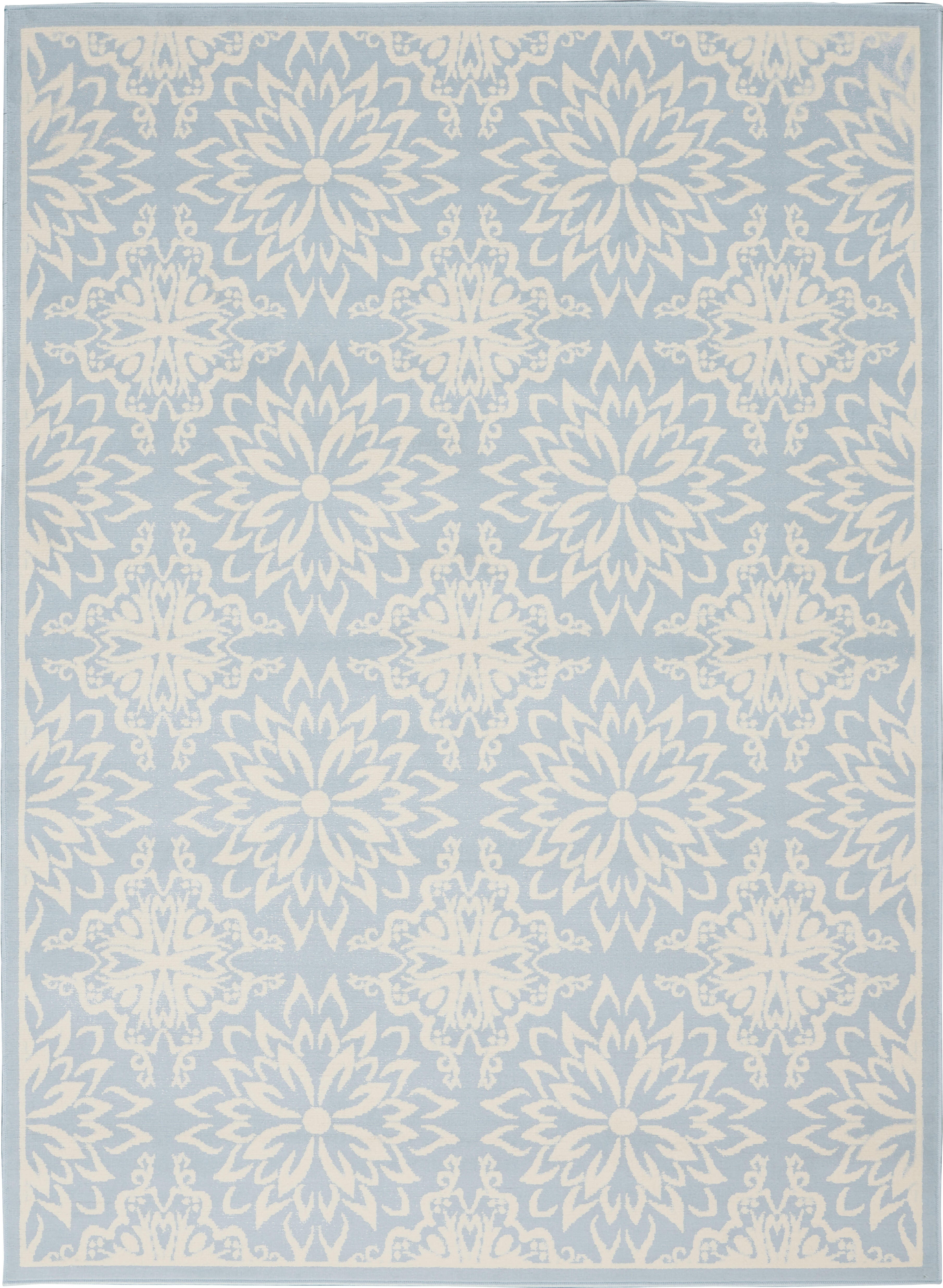 Nourison Home Nourison Jubilant 4' x 6' Ivory/Light Blue Farmhouse Indoor Rug, Ivory/Light Blue, large