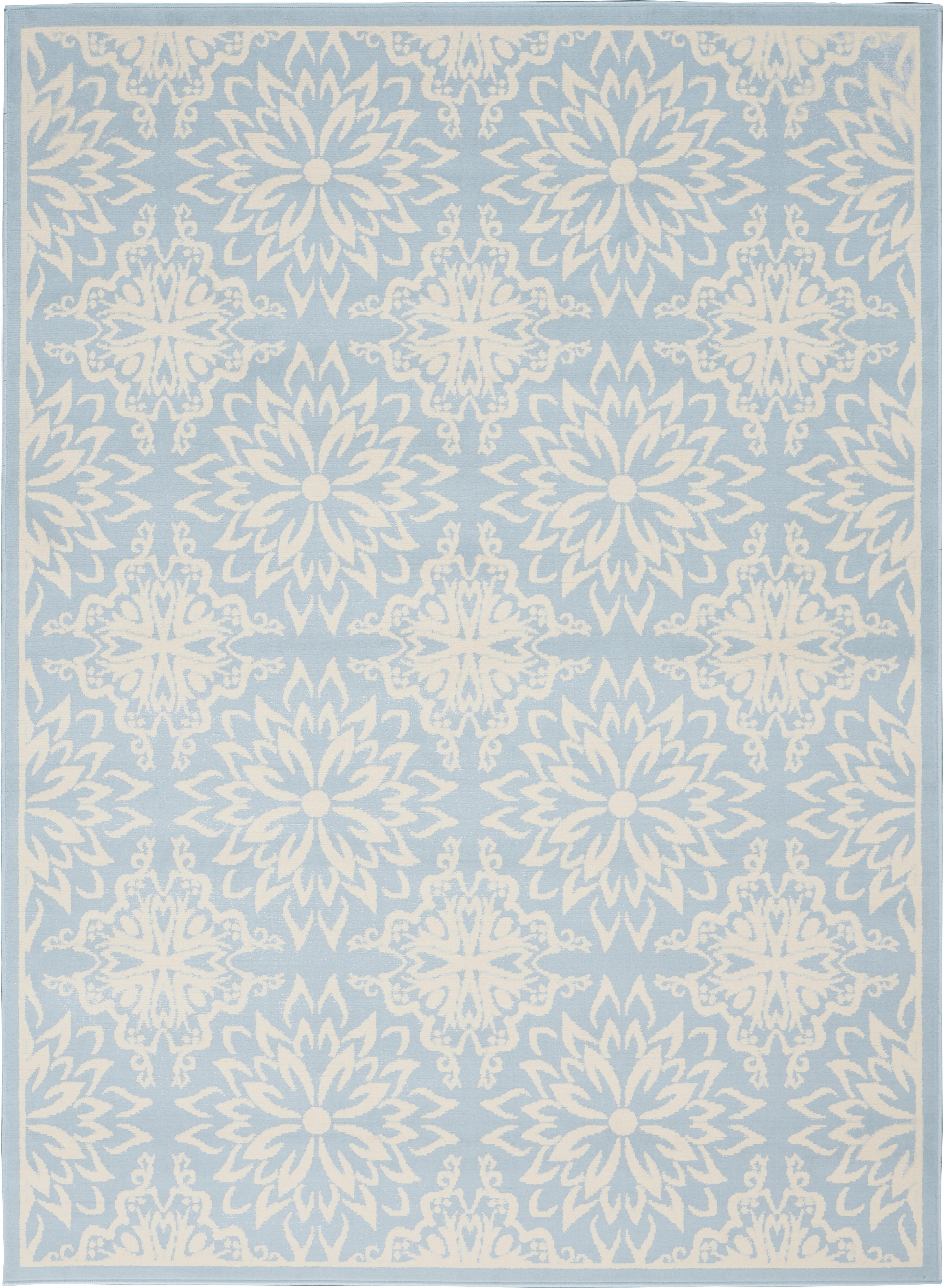 Nourison Home Nourison Jubilant 5'3" x 7'3" Ivory/Light Blue Farmhouse Indoor Rug, Ivory/Light Blue, large