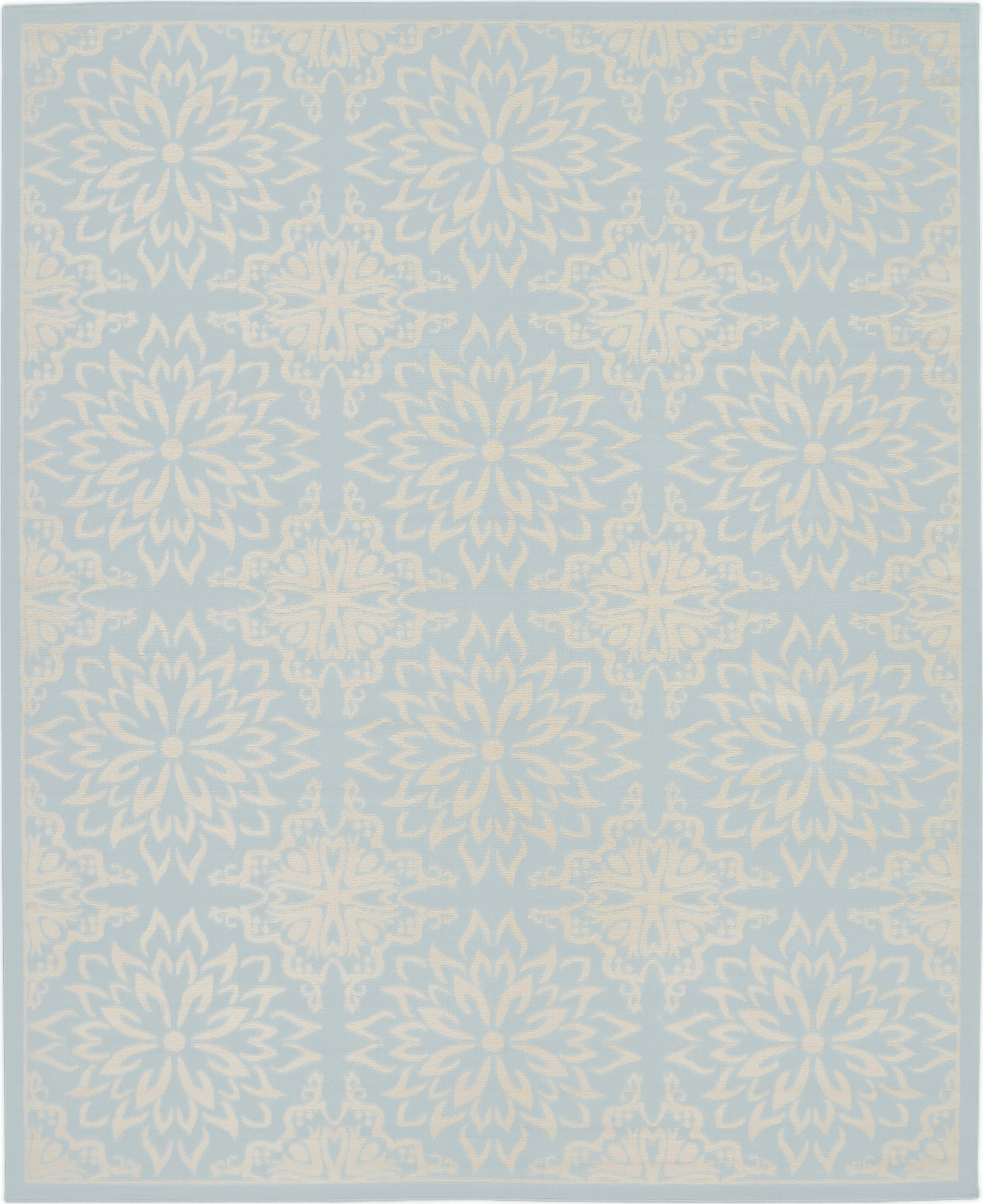 Nourison Home Jubilant 7'10" x 9'10" Ivory/Light Blue Farmhouse Indoor Rug, Ivory/Light Blue