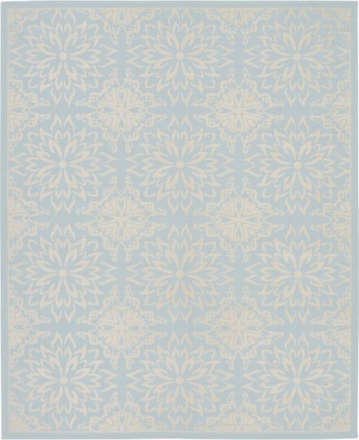 Nourison Home Jubilant 7'10" x 9'10" Ivory/Light Blue Farmhouse Indoor Rug, Ivory/Light Blue